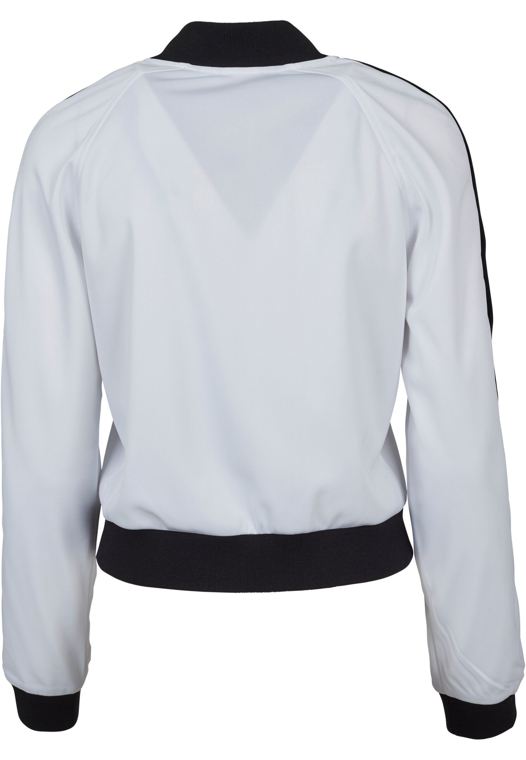 Strickfleecejacke URBAN CLASSICS Jacket Damen Button white/black/white Track Ladies (1-St) Up