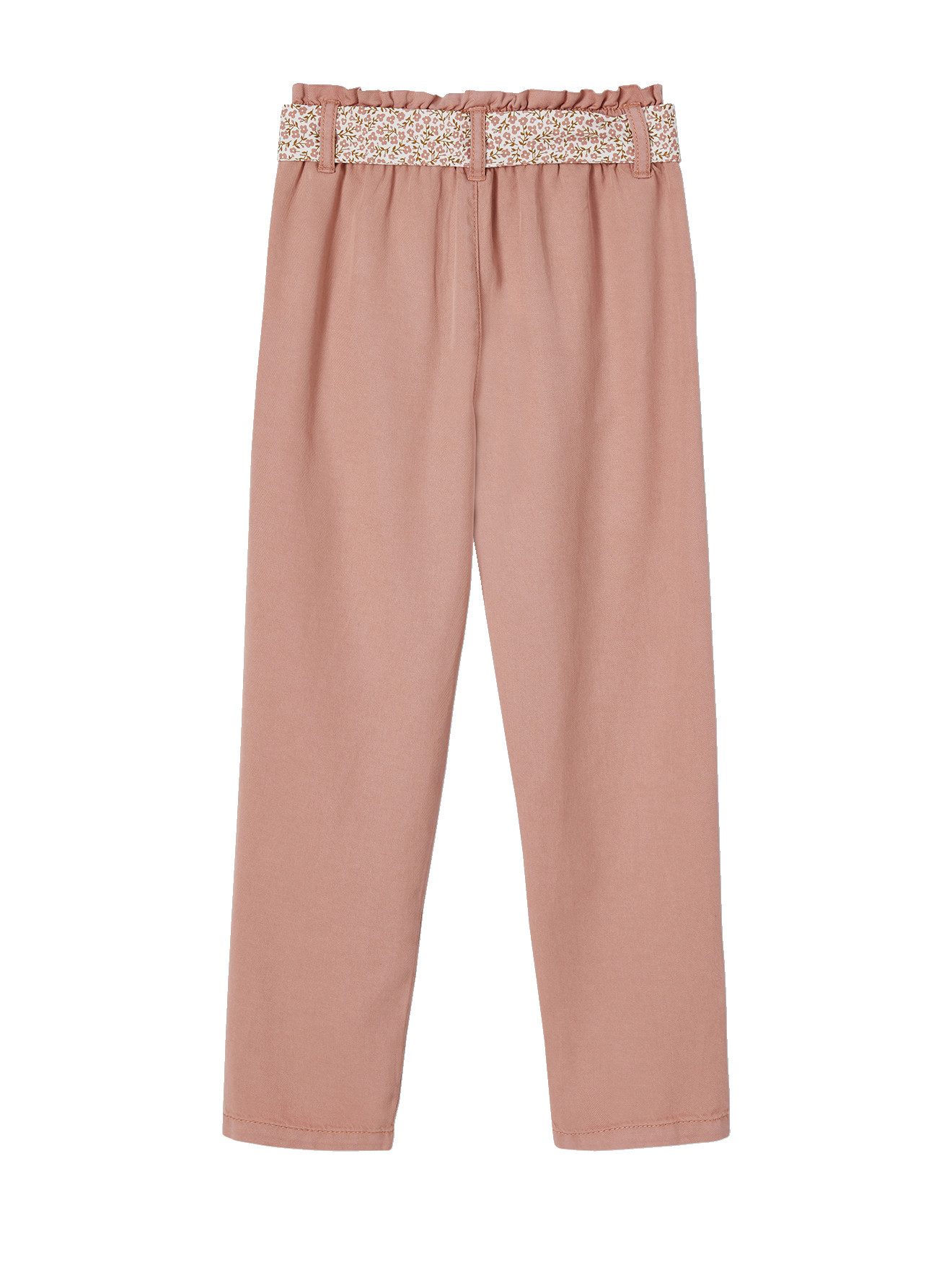 vertbaudet Stoffhose Mädchen Karottenhose mit Stoffgürtel
