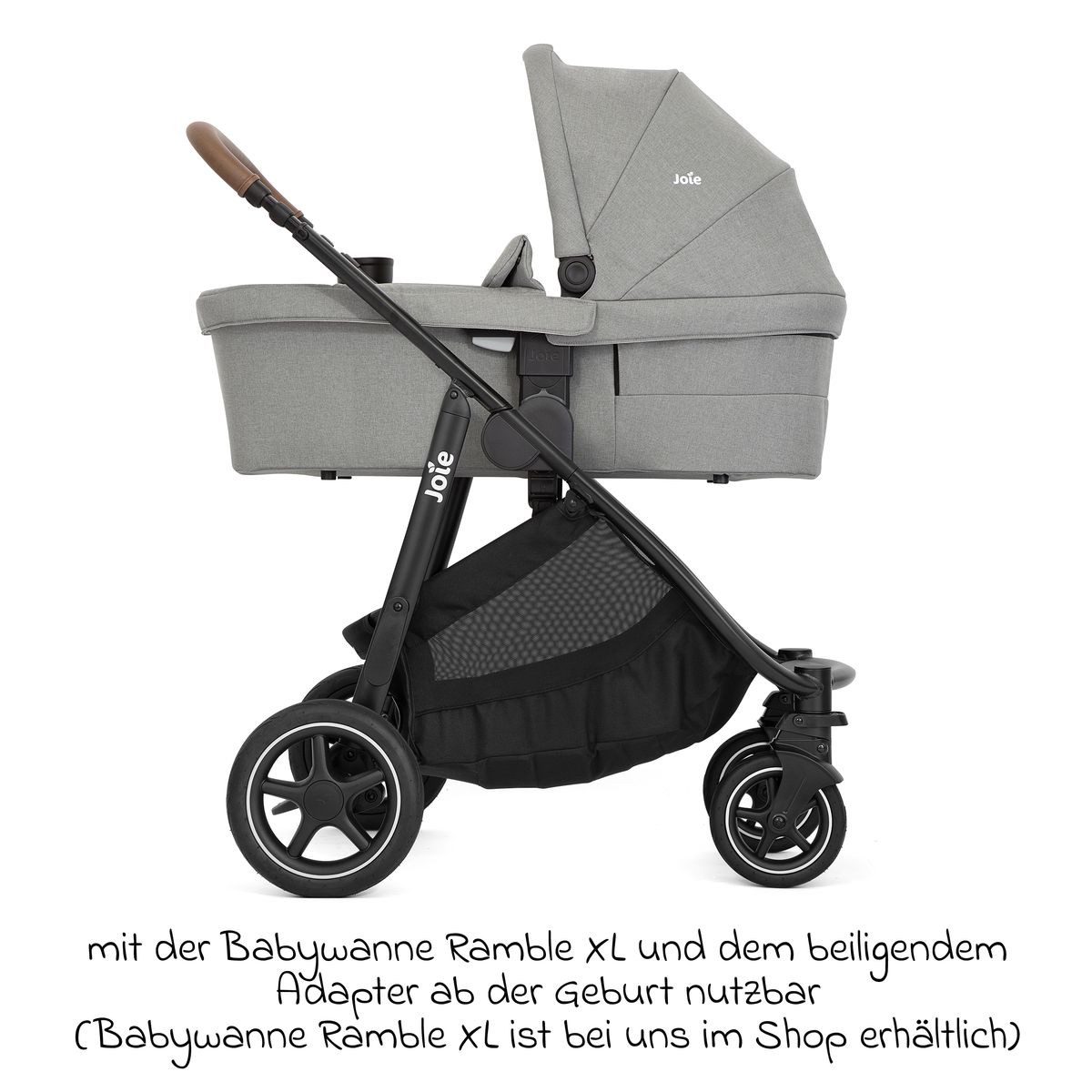 Joie Versatrax Pebble children's buggy, sports stroller with reclining function, adapter, rain cover & accessories up to 22 kg