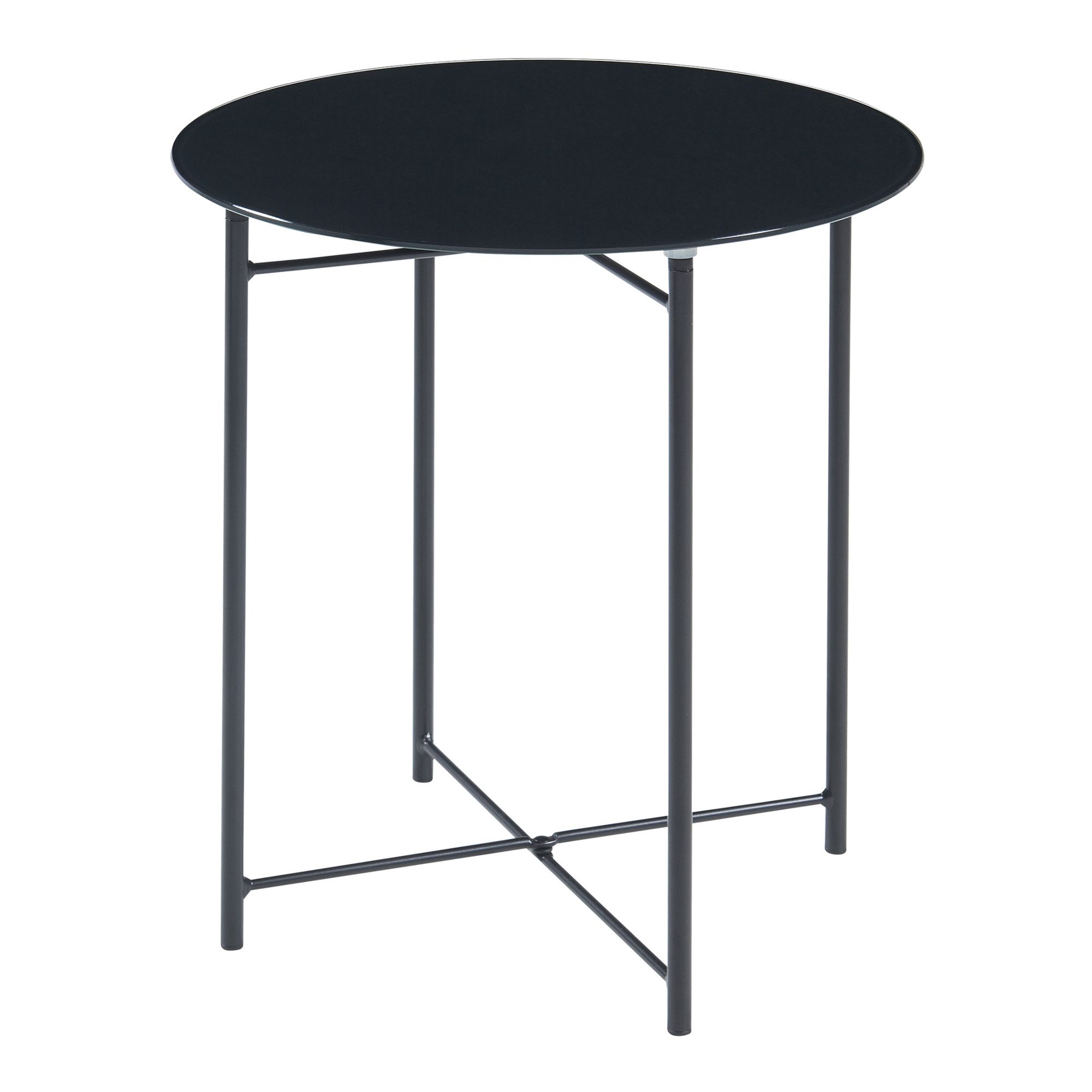 en.casa Beistelltisch, »Ödeshög« mit Glasplatte 45xØ42cm günstig online kaufen
