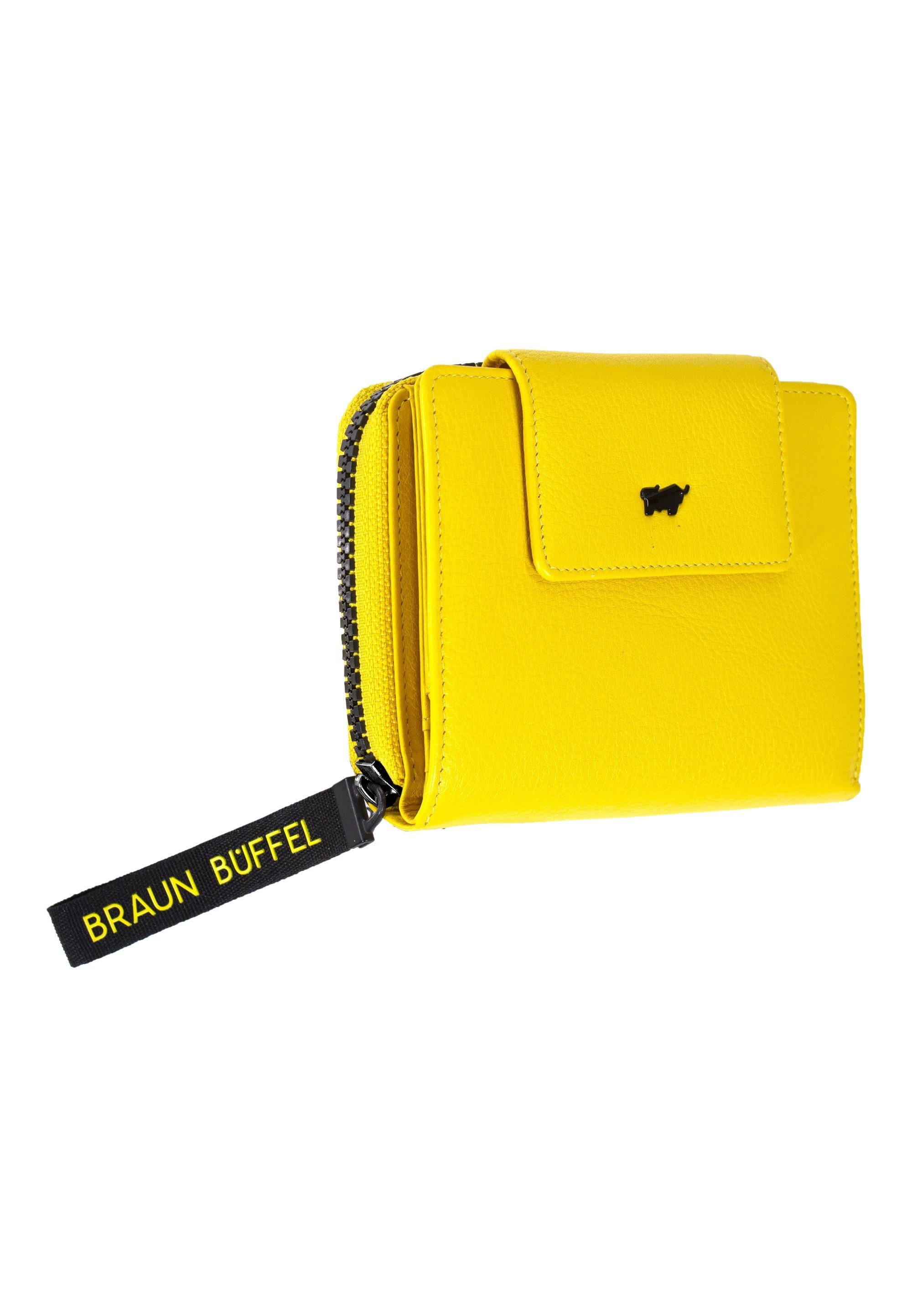Braun Büffel ZIP-Band Yellow Geldbörse mit stylischem CAPRI