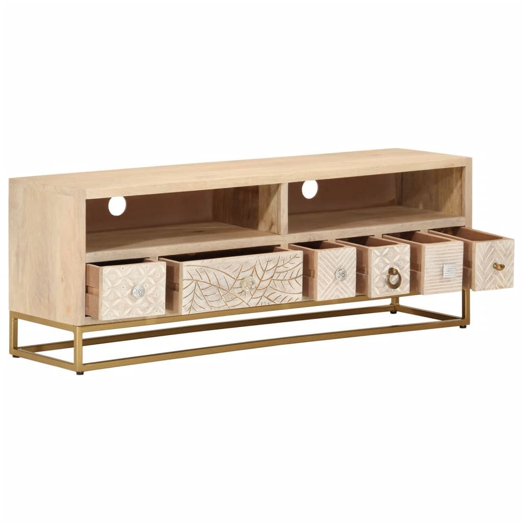 vidaXL Fächerschrank TV-Schrank 110x30x40 cm Massivholz günstig online kaufen