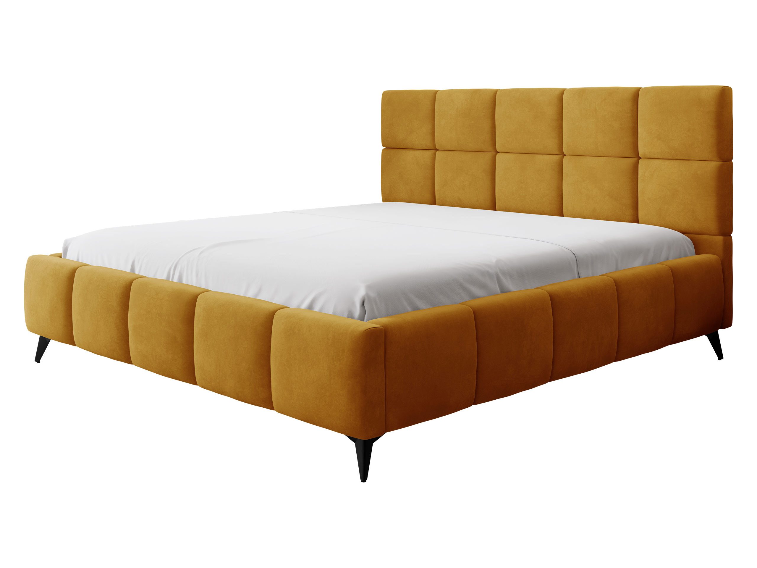 MIRJAN24 Polsterbett Amber (mit Bettkasten mit zwei Kammern), Leistenlattenrost, 140/160/180x200 cm