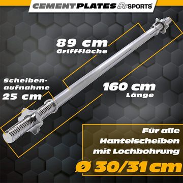 ScSPORTS® Hantel-Set 60/75kg Kurzhanteln Langhantel SZ Stange Gewichte 31mm, Hantelscheiben, Kunststoff