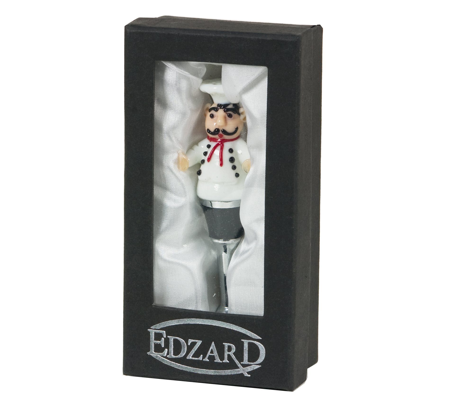 EDZARD Flaschenverschluss Gourmet, Gourmet-Motiv, Muranoglas-Art, handgefertigt, H 12 cm