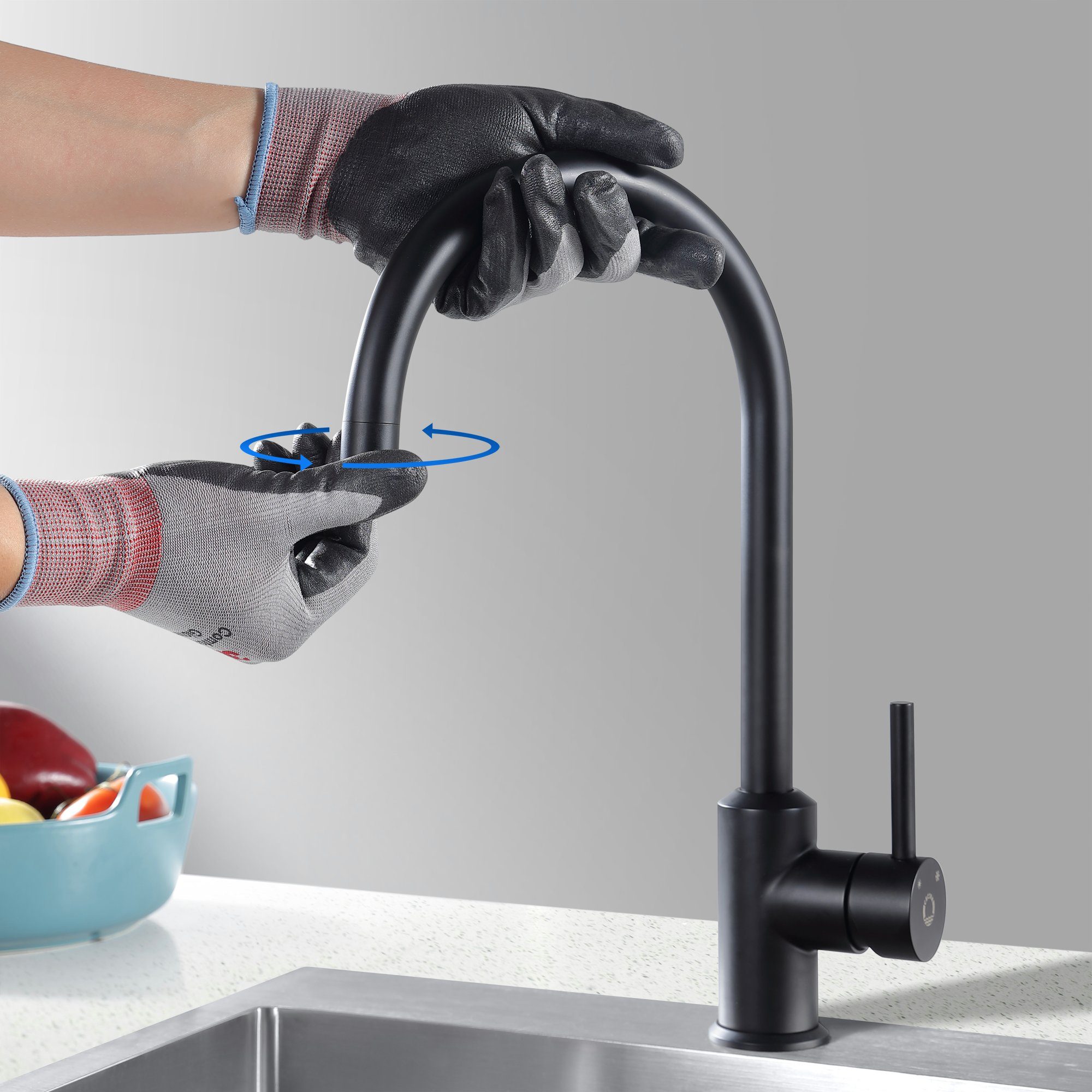 Schwarz Edelstah Küche Gebürstet Küche Wasserhahn SUS304 Mischbatterie CECIPA Küchenarmatur