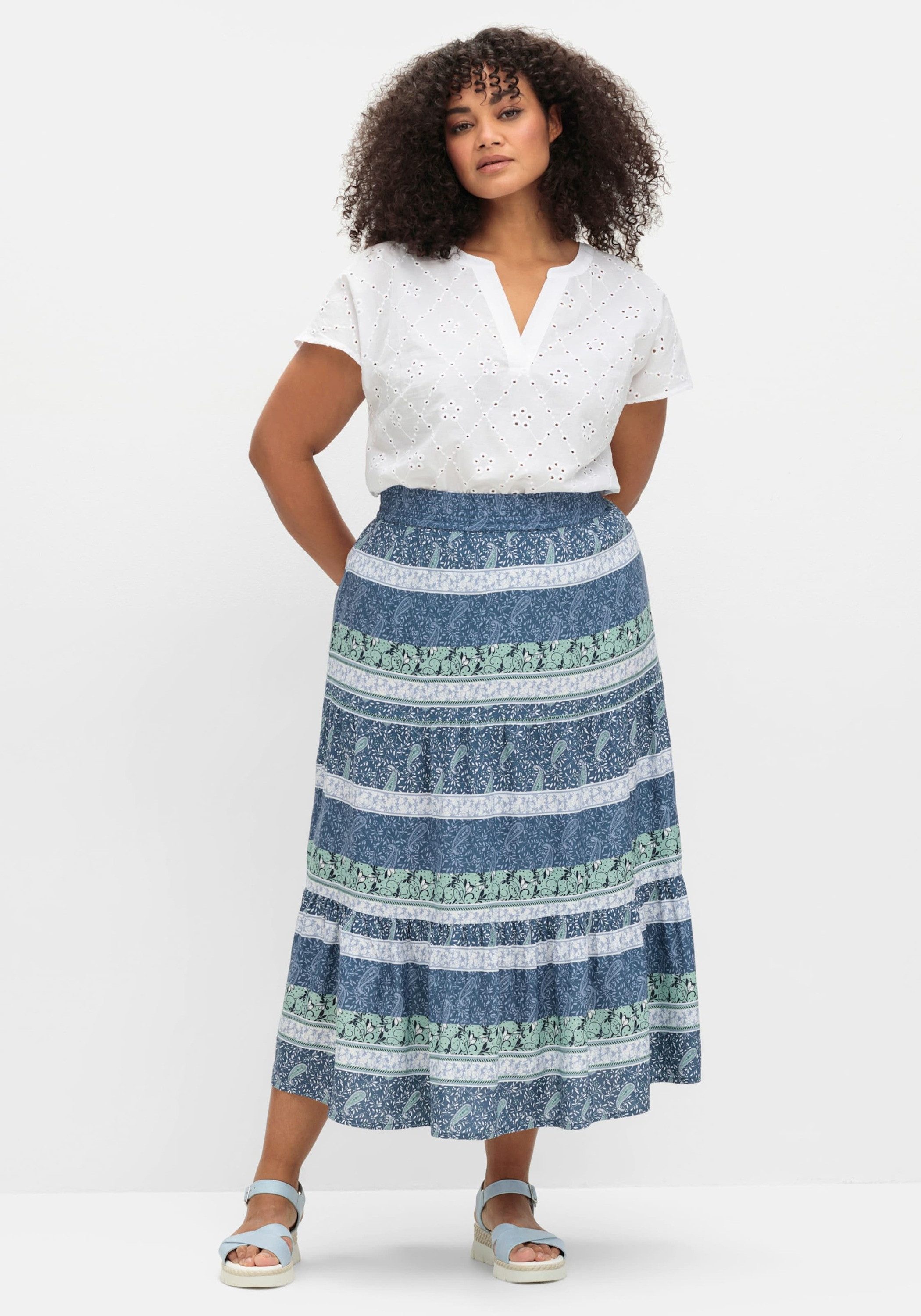 Sieh an! Klassische Bluse Kurzarm-Bluse Kurzarm