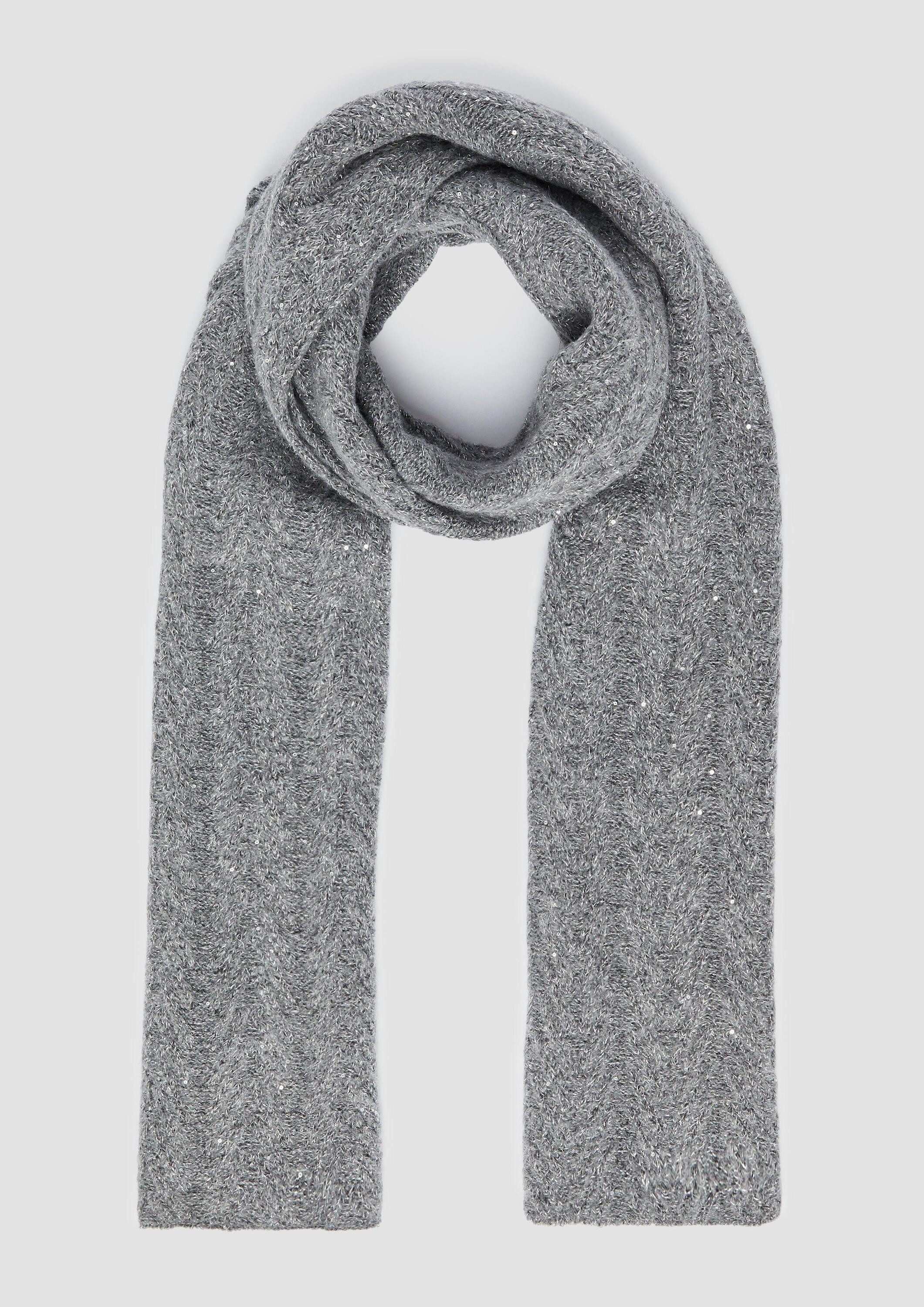 s.Oliver Schal Tuch, Strickschal mit Pailletten