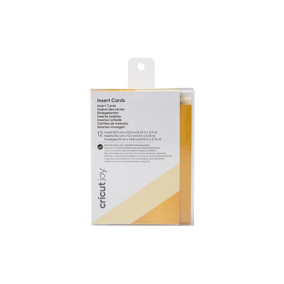 Cricut Designpapier Joy Kartenset Gold Holographic, 12 Stück, 10,7 x 13,9 cm, Creme, Karten mit Umschläge, Klappkarten, Grußkarten, Einlegekarten, Einladungskarten, zum Basteln, für Cricut Joy Schneidemaschine