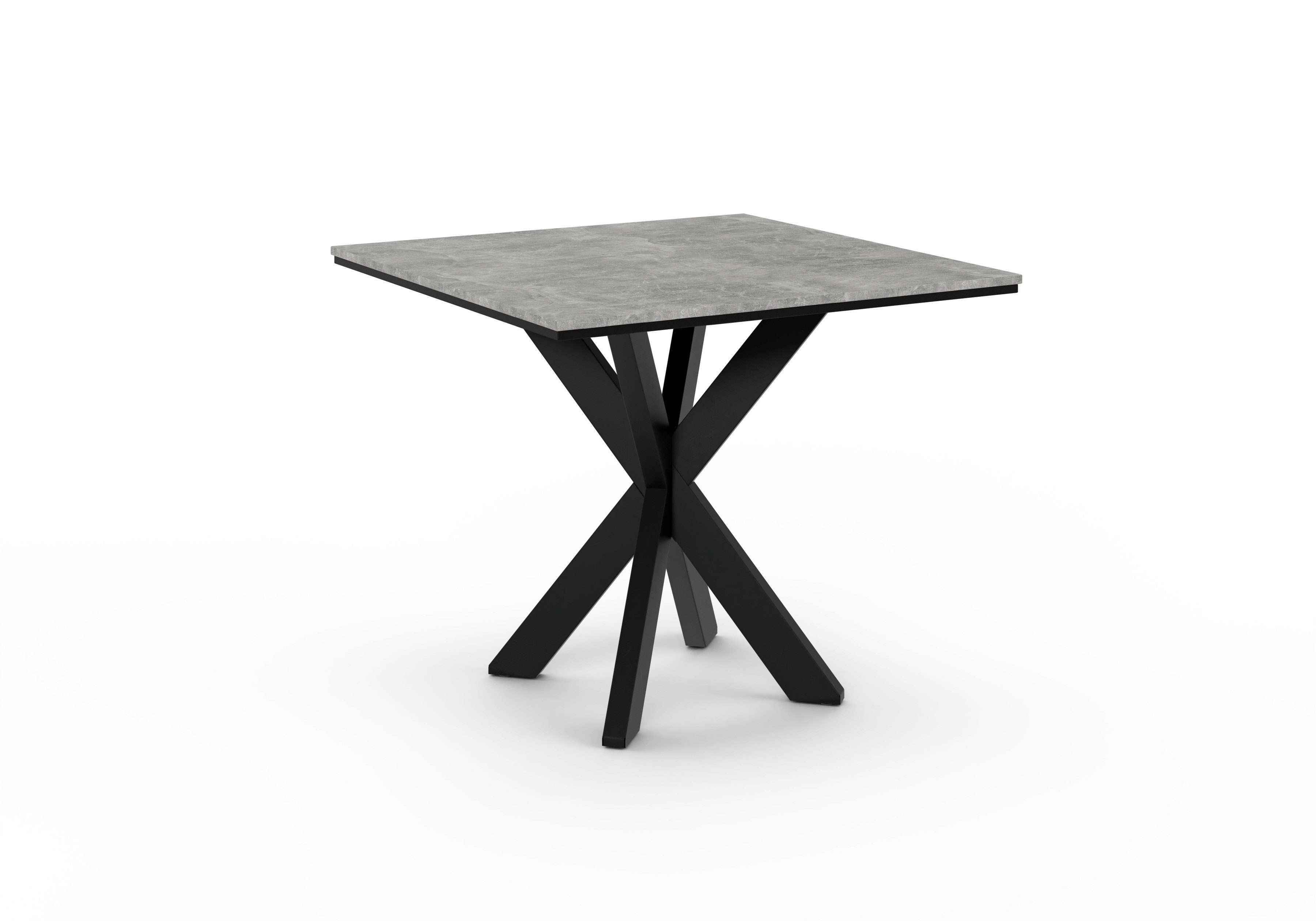 Home Collective Esstisch Tisch Küchentisch Esszimmertisch 90x90cm verschiedene Farben (Esszimmer Küche Wohnzimmer Esstisch), modernes Design Kreuzgestell aus Metall 90x90 cm Steingrau
