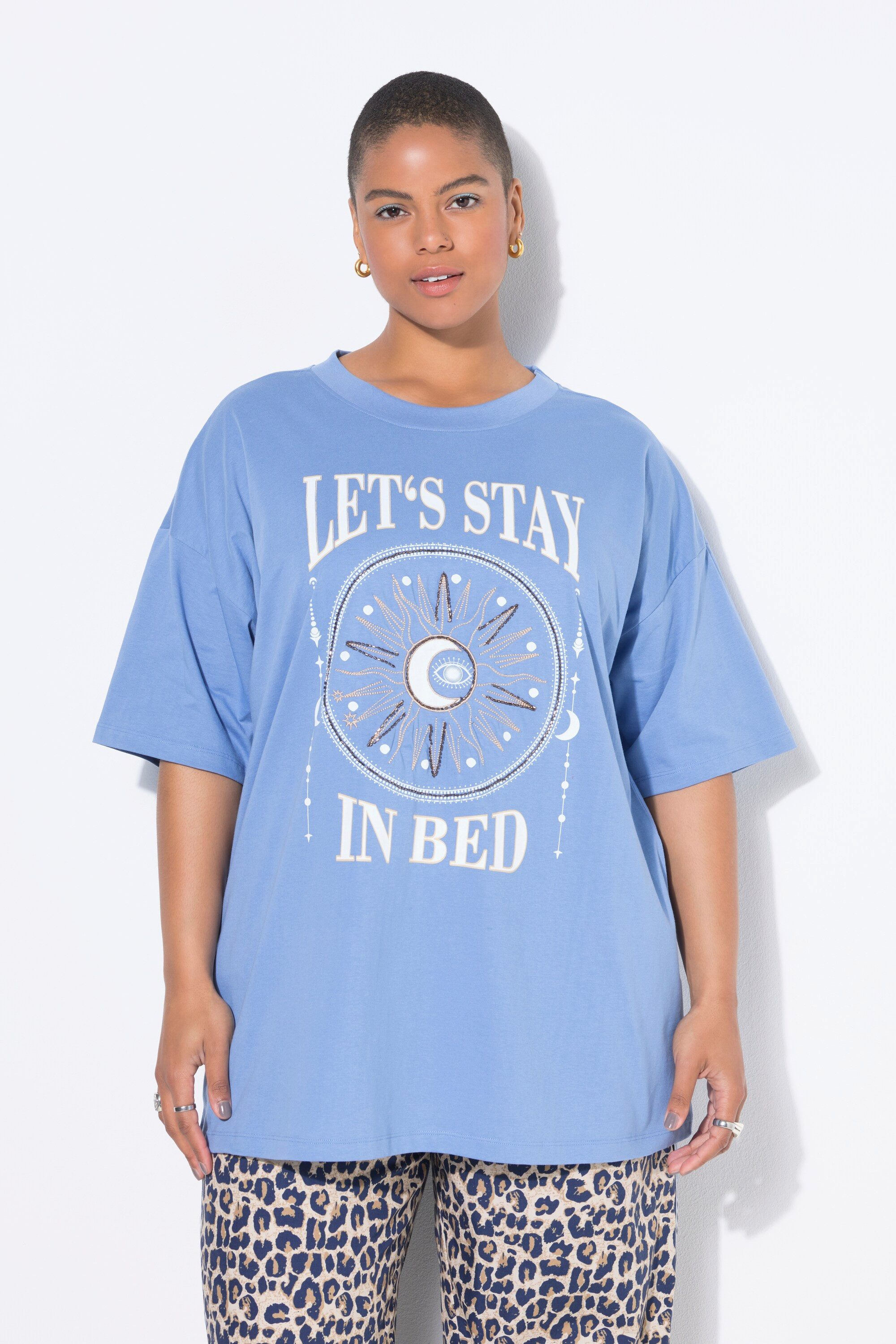 Studio Untold T-Shirt T-Shirt oversized Metallic-Print günstig online kaufen