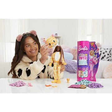 Mattel® Anziehpuppe Barbie Cutie Reveal, mit Kätzchen-Plüschkostüm und 10 Überraschungen