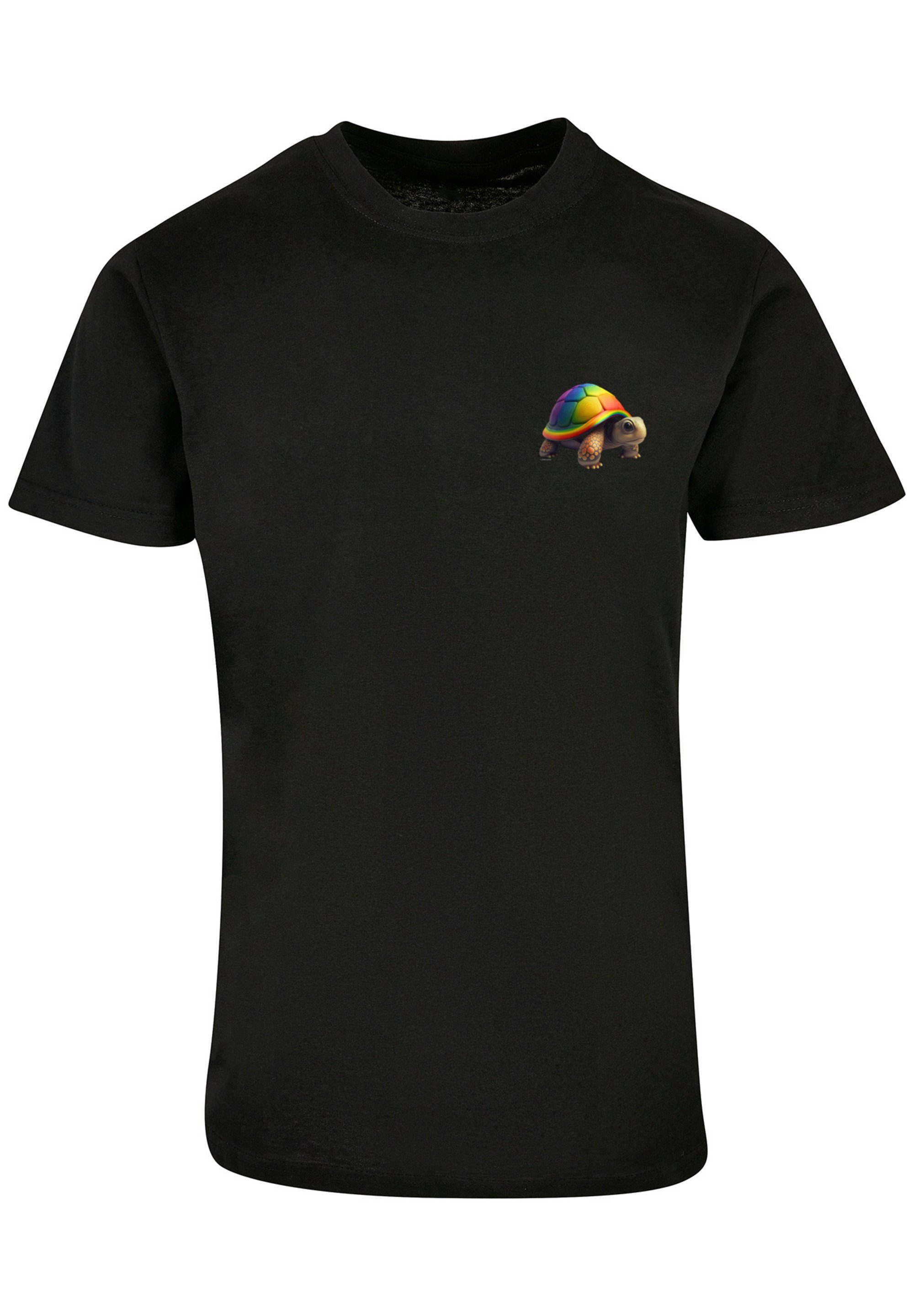 F4NT4STIC T-Shirt Turtle UNISEX Print Rainbow schwarz TEE