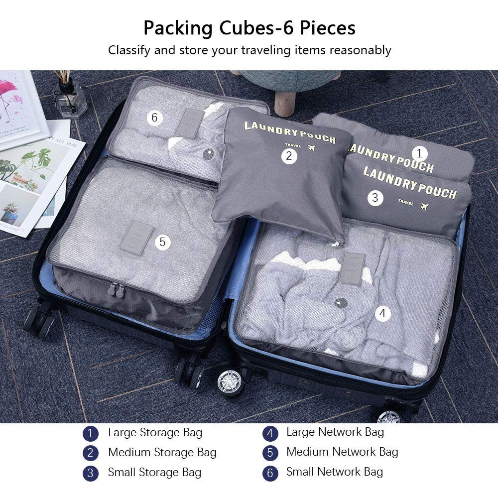 ALARA HOME Kofferorganizer Koffer Organizer, 8-in-1-Set Gepäck Organizer wasserdichte Reise