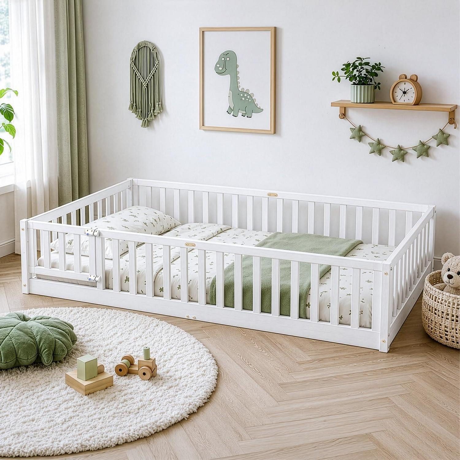 LuxusKollektion Hausbett Bodenbett Montessori 120x200 weiß