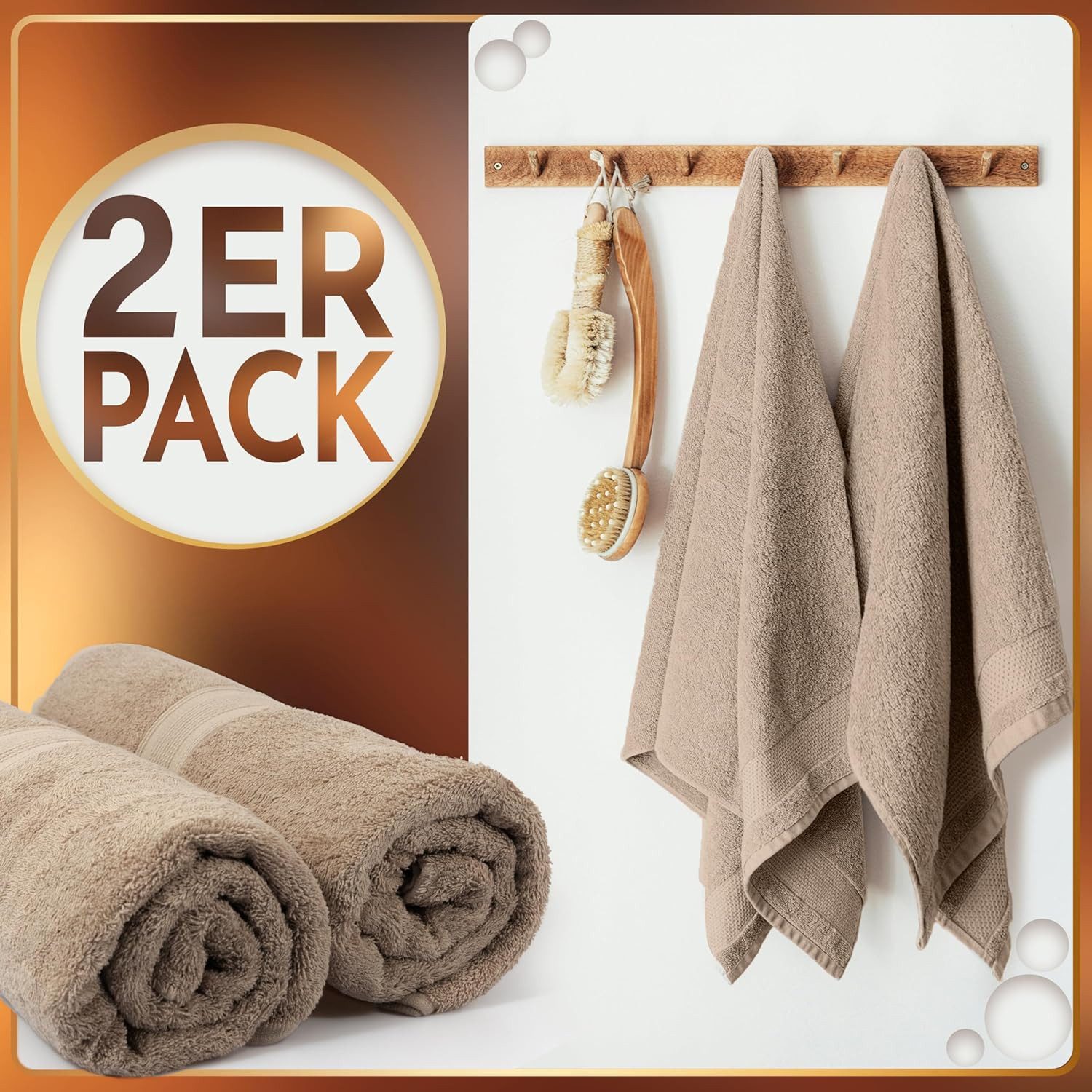 NatureMark Saunatuch Frottier Saunatücher 80x200cm, 100% Baumwolle (2-St), günstig online kaufen