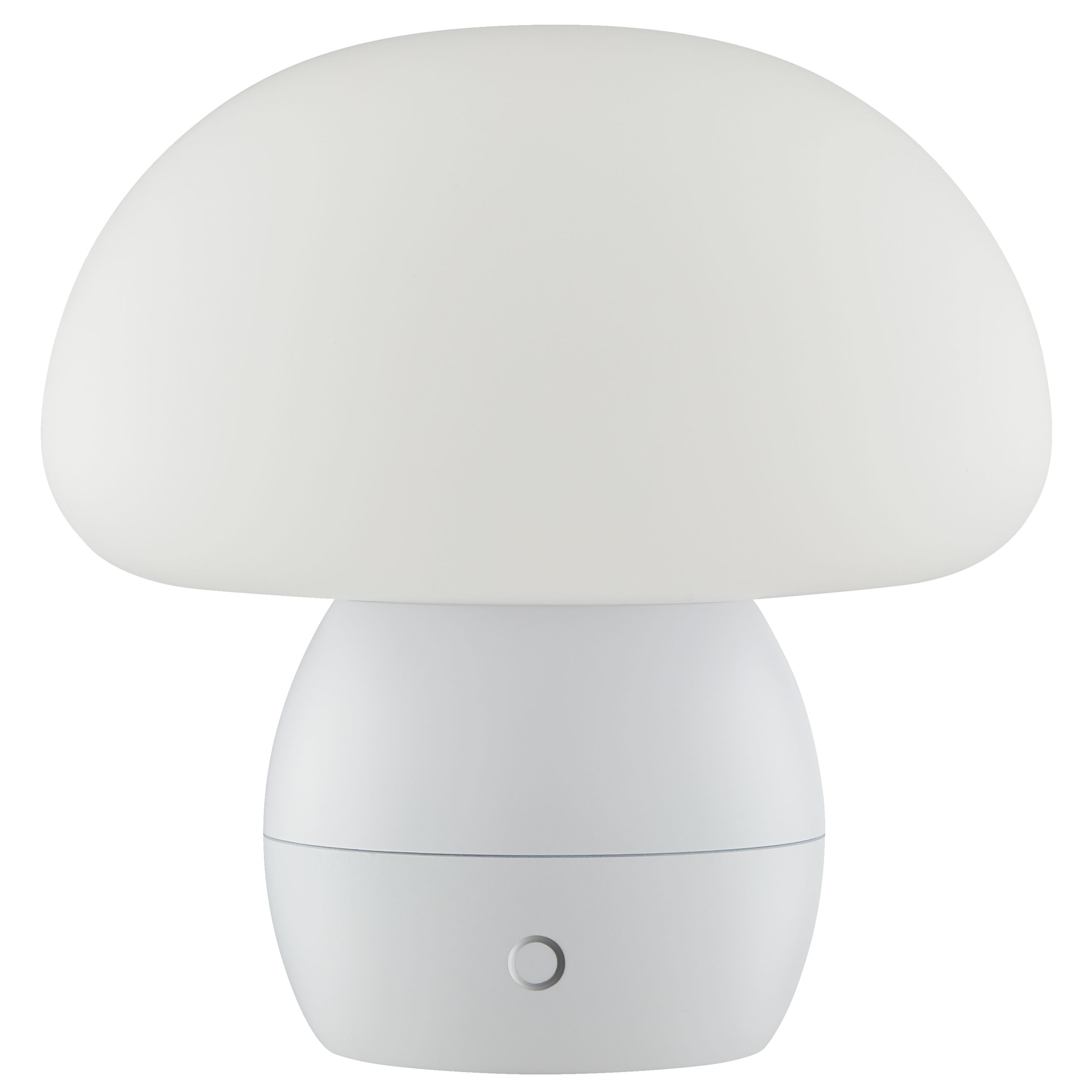 Lightbox Tischleuchte, LED fest integriert, Warmweiß, LED Akku-Pilzlampe, 22cm, 230lm, Wireless Charging, dimmbar, weiß