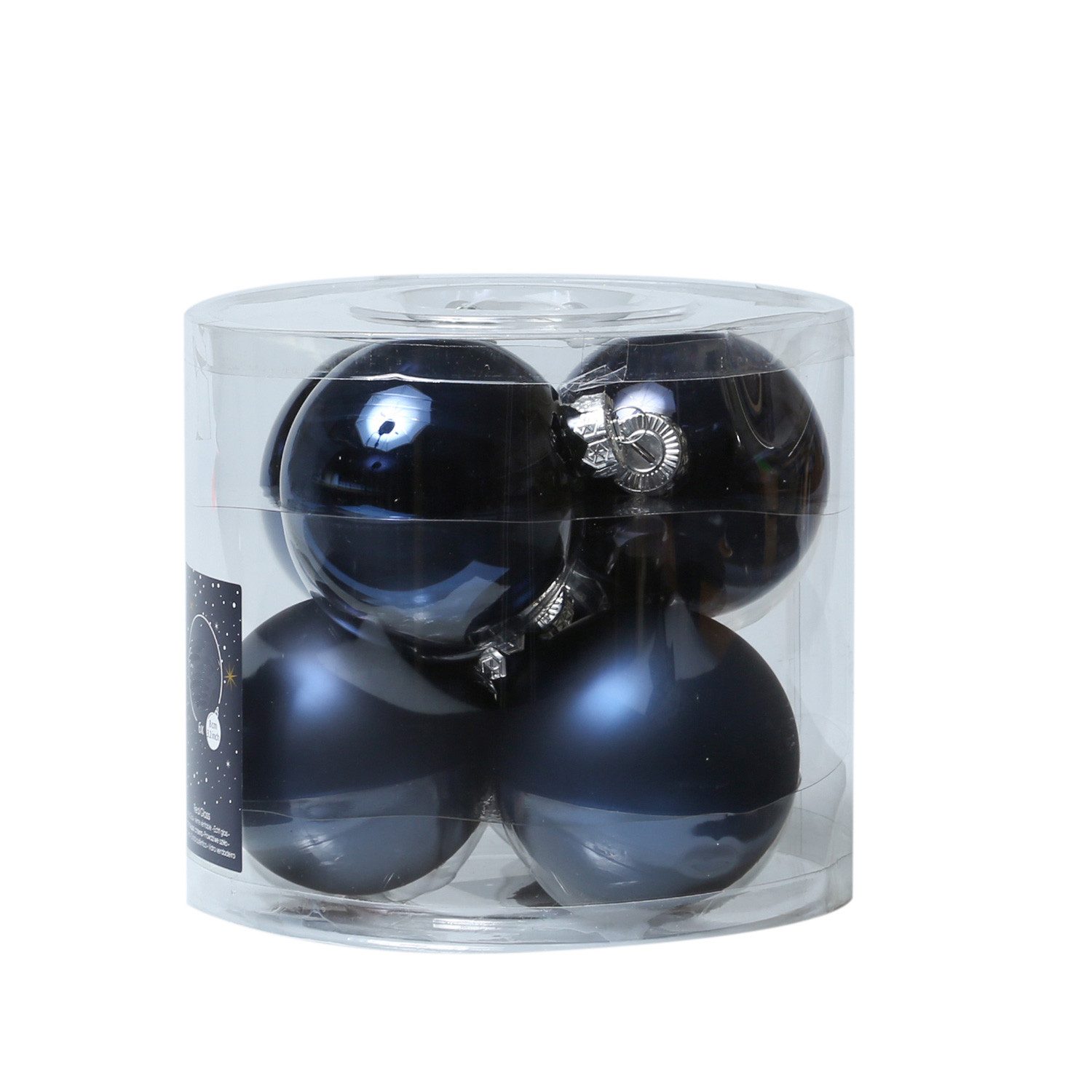 MARELIDA Weihnachtsbaumkugel Christbaumkugeln Weihnachtskugeln Glas 8cm glänzend matt blau 6St. (6 St)