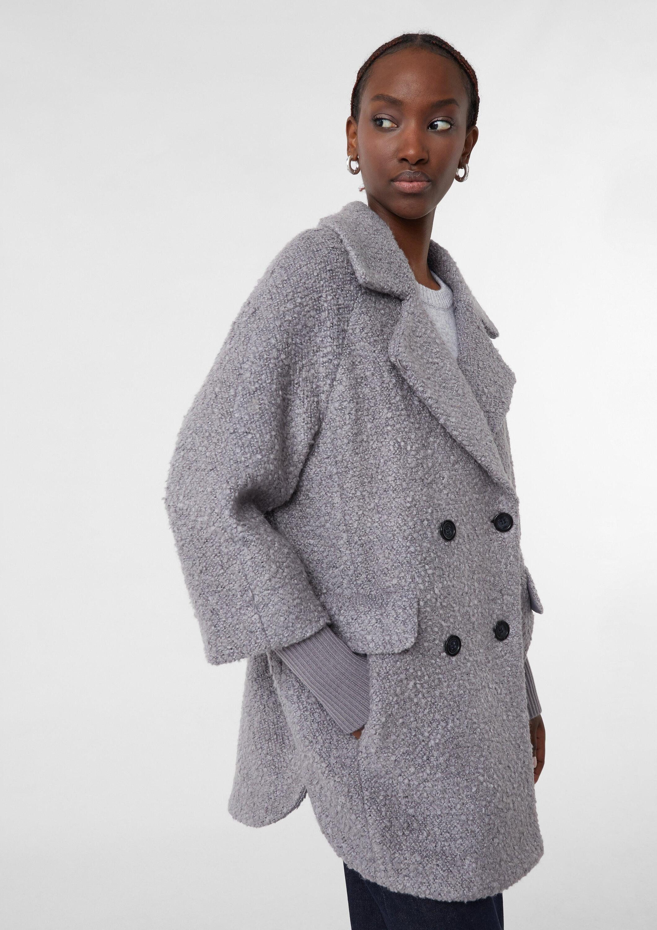 comma Funktionsmantel Outdoor-Jacke Bouclé-Jacke mit Reverskragen günstig online kaufen