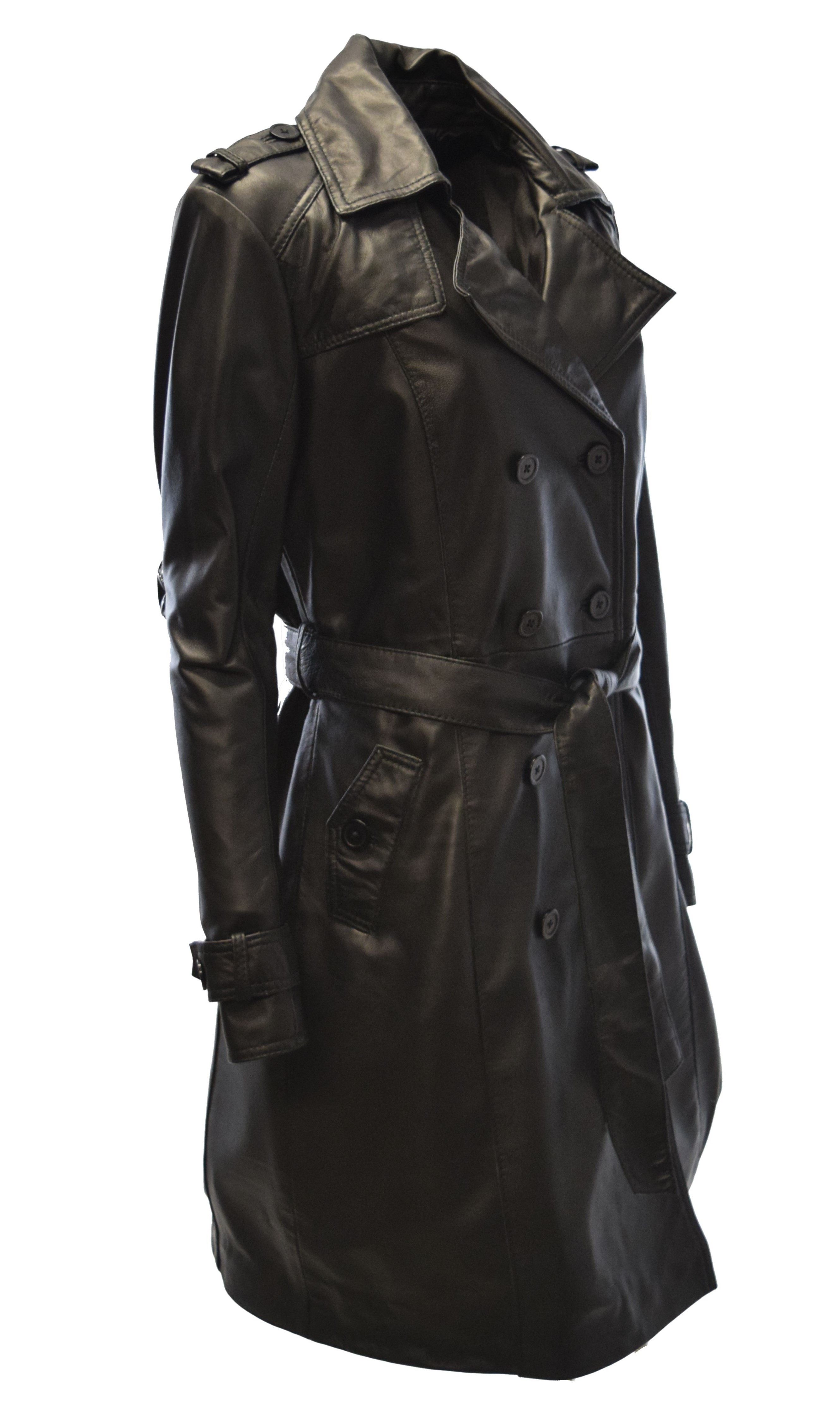 Zimmert Leather Ledermantel Tilly washed Lammnappa, Cognac Braun, Mocca, Schwarz Trenchcoat
