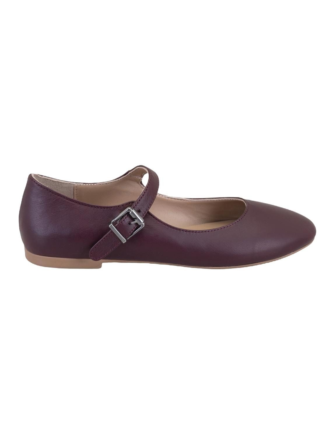Desa Damen-Ballerinas aus Leder – 1 cm Absatz, Schnallenverschluss, verste Ballettschuh