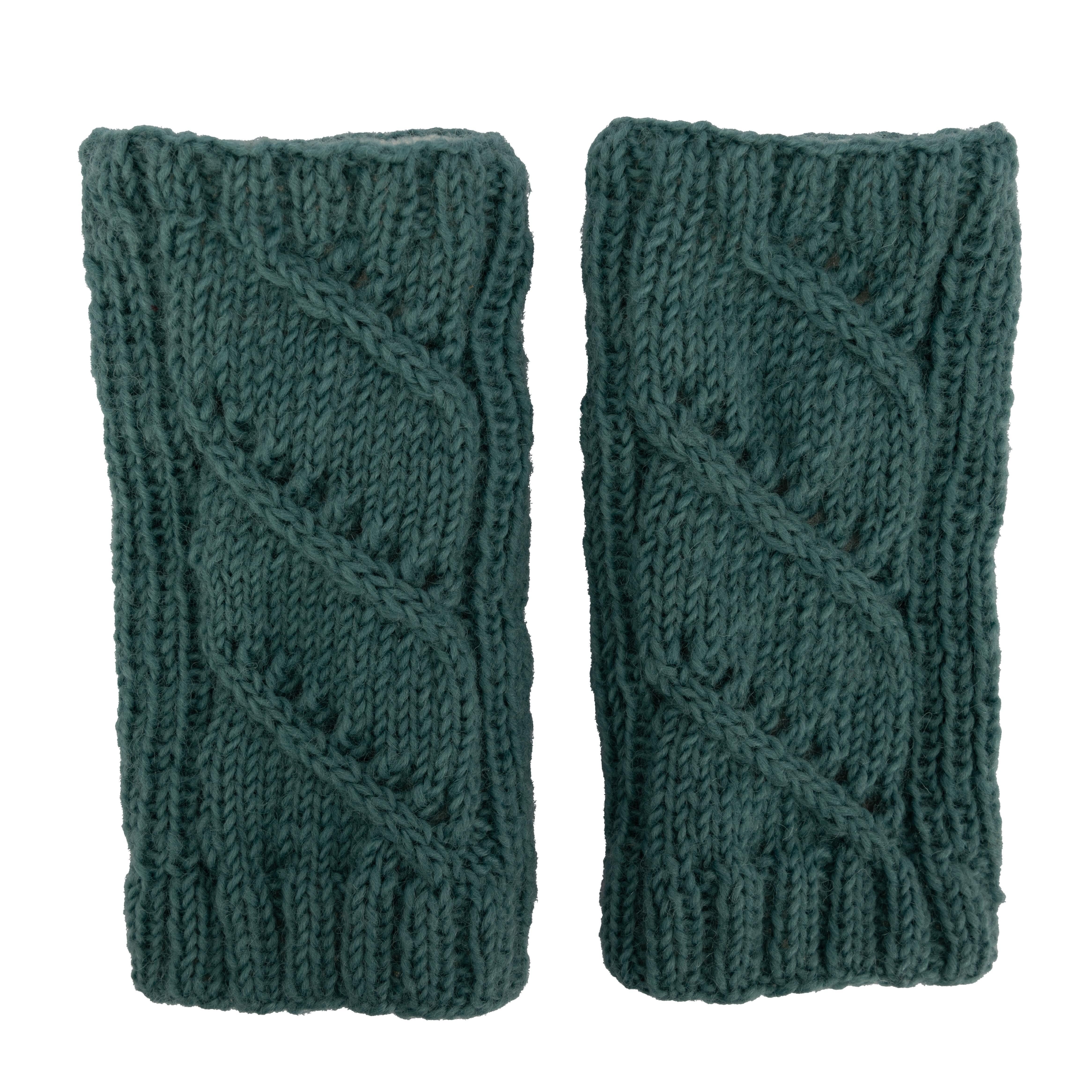 El Puente Baumwollhandschuhe Stulpen "Braid", Größe M, Handmade Fair Trade