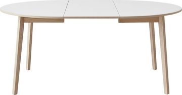 Hammel Furniture Esstisch Basic Single, ausziehbar, inklusive 2 Einlegeplatten, Ø130/228 cm, Melamin / Massivholz, stabiler dänische Design Tisch