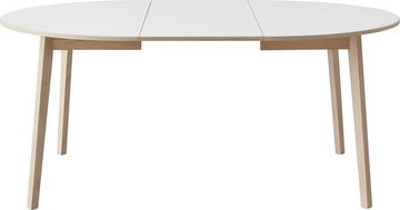 Hammel Furniture Esstisch Basic by Hammel Single, Ø130/228 cm, Gestell aus Massivholz, inklusive 2 Einlegeplatten