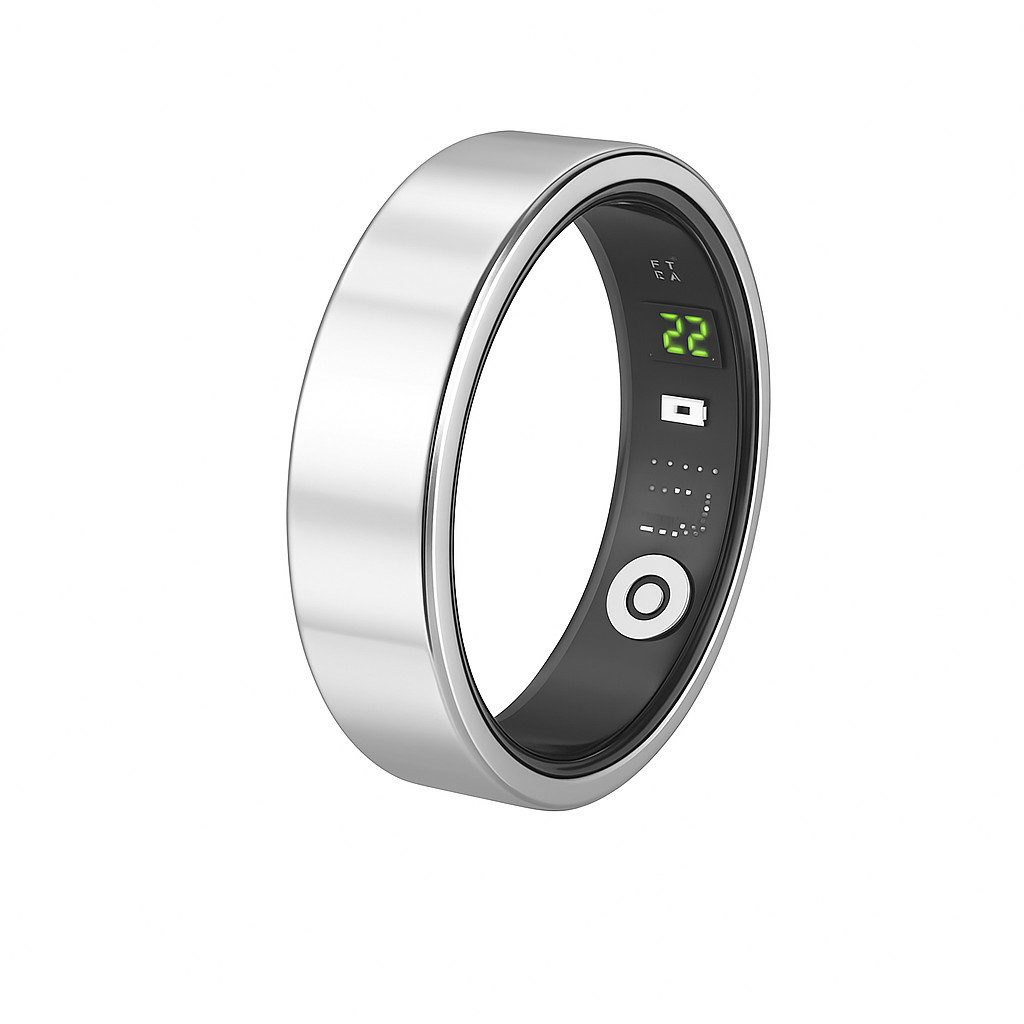 NikuTRAX Fitness-Tracker traxRING one – Smarter Gesundheitsring in Silber