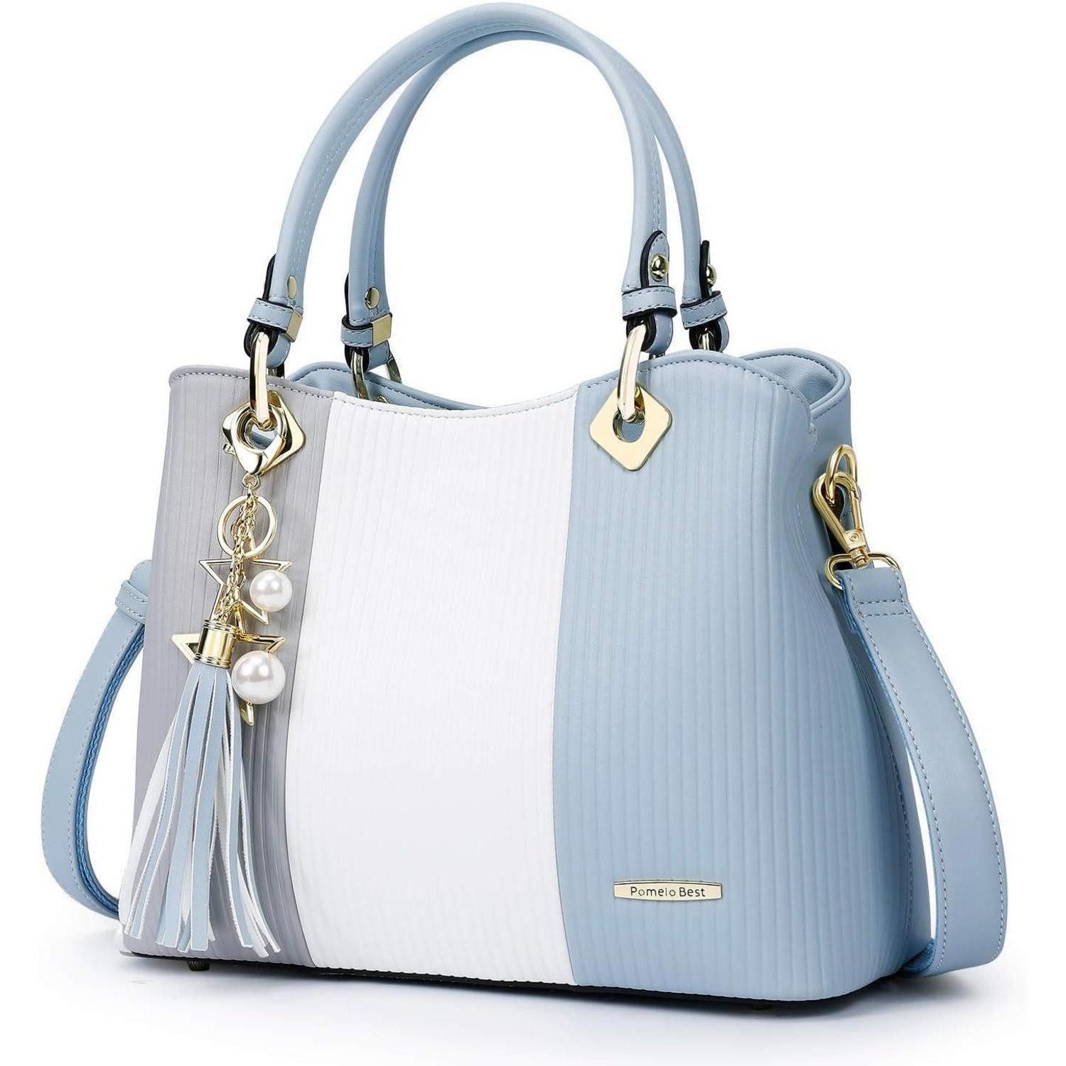 LuxusKollektion Schultertasche Damen Handtasche gestreift mehrfarbig Umhängetasche mit Innentaschen