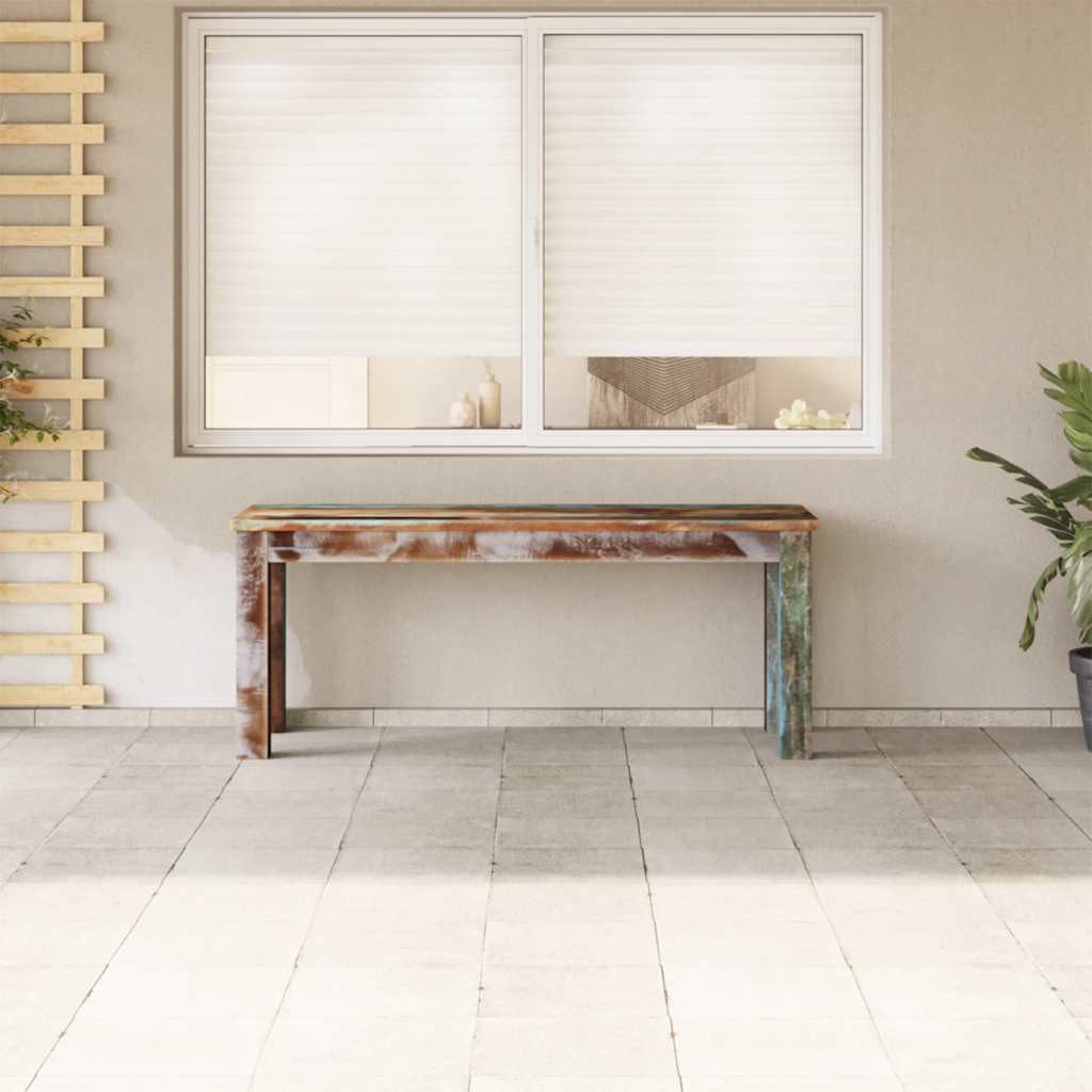 furnicato Truhenbank Sitzbank aus recyceltem Massivholz 110 x 35 x 45 cm Mehrfarbig