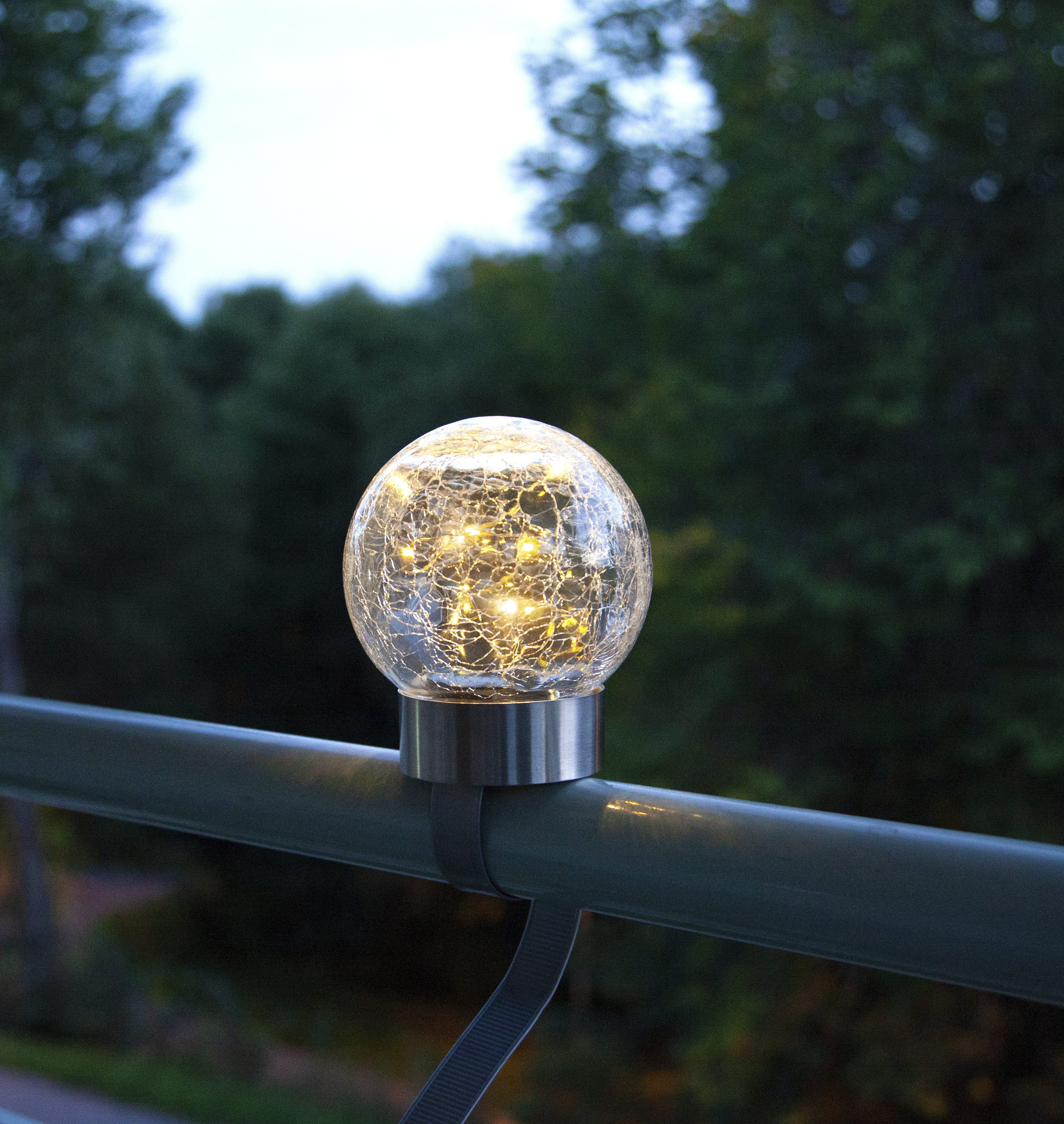 STAR TRADING LED Solarleuchte Solar Dekoration Glory, Tageslichtsensor, LED fest integriert, Warmweiß, 3-in-1-Nutzung, 10 Dewdrops, Dämmerungssensor