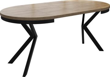 WFL GROUP Esstisch Ross, Tisch im Loft-Stil mit Metallbeinen
