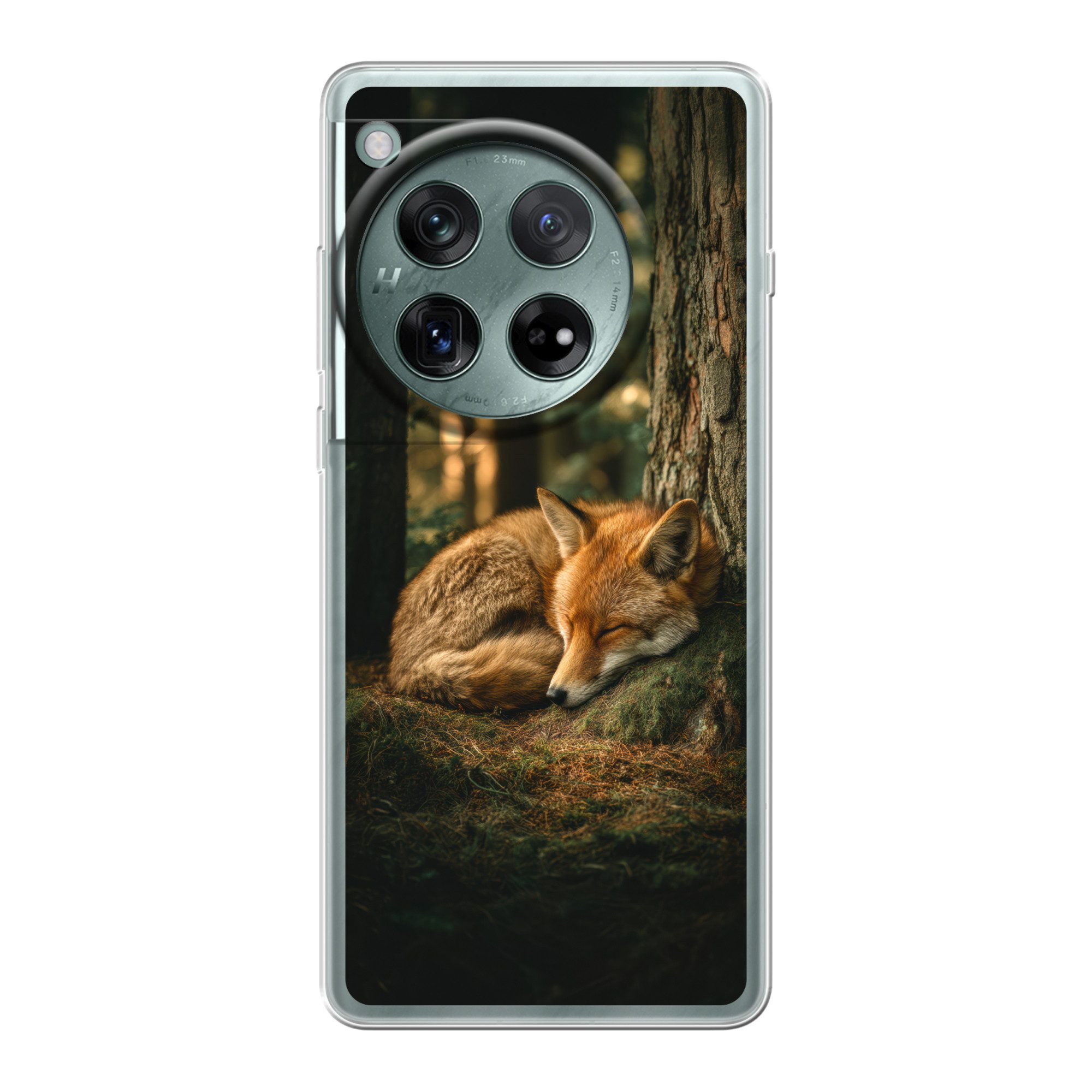 MuchoWow Handyhülle für OnePlus 12 Fuchs - Wald - Schlaf, Handy Case, Silikon, Bumper Case Dünn