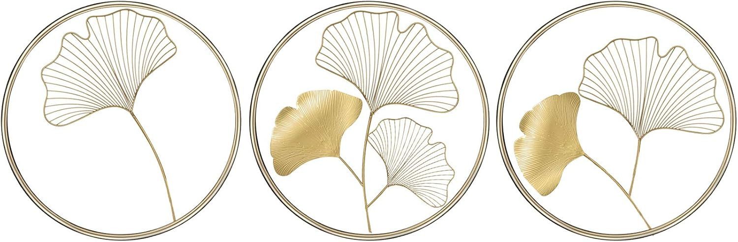 NUODWELL Wanddekoobjekt 3 Stück Eisen Wandskulpturen Metall Wandbehang Wand günstig online kaufen