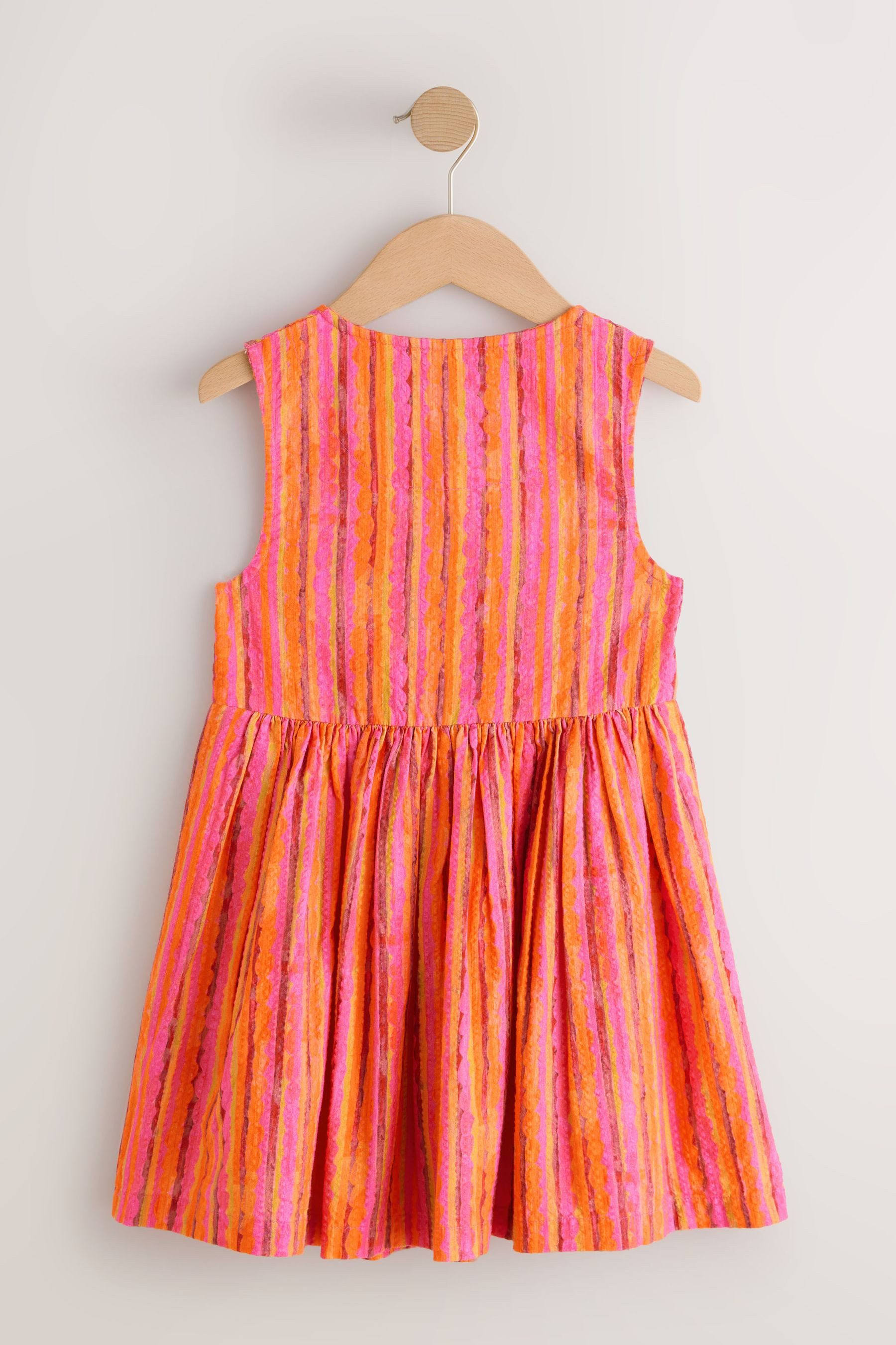 Next Strickkleid Kurzärmeliges, durchgeknöpftes Kleid mit Streifen (1-tlg)