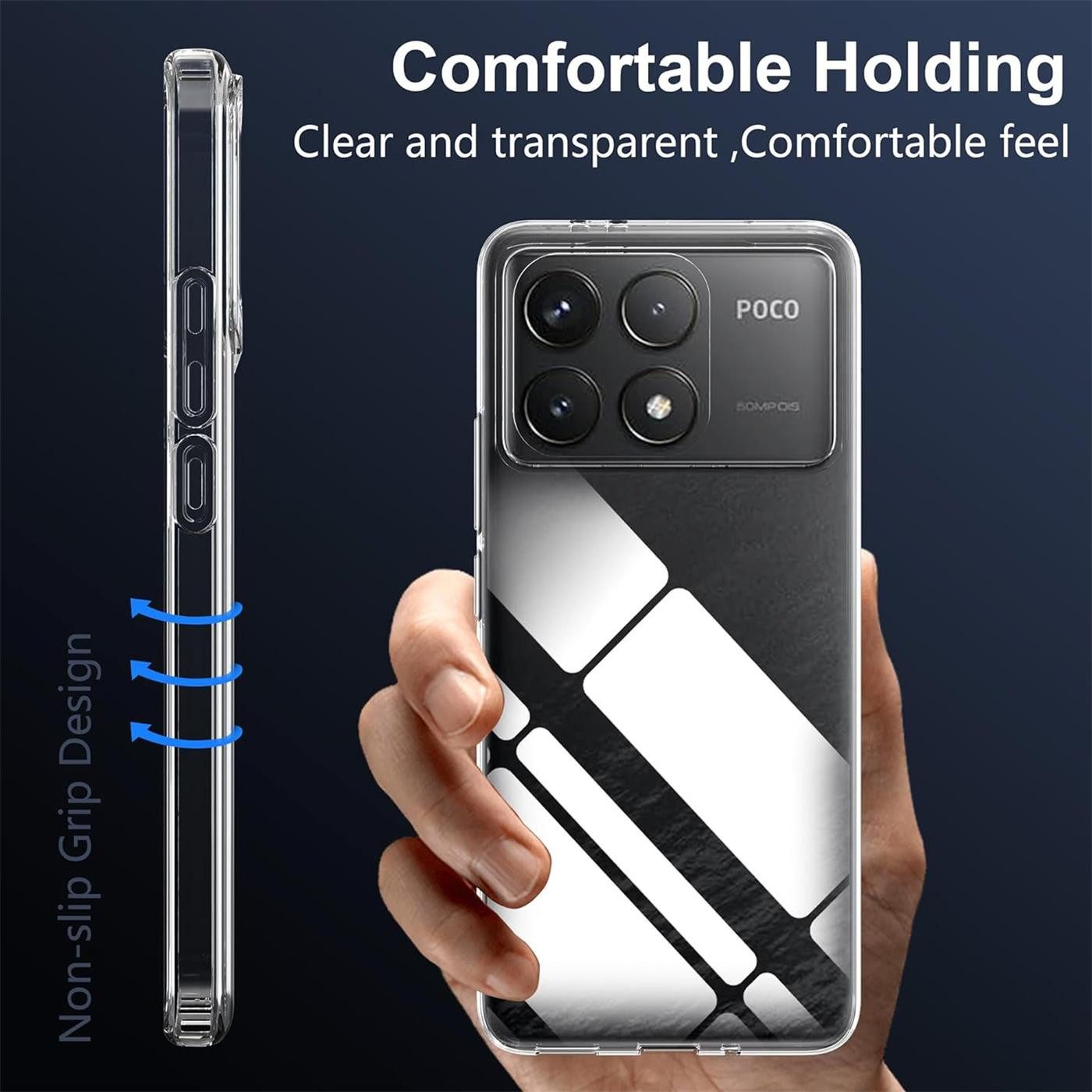 CoolGadget Handyhülle Transparent Ultra Slim Case für Xiaomi Poco F6 Pro 6,67 Zoll, Silikon Hülle Dünne Schutzhülle für Poco F6 Pro Hülle