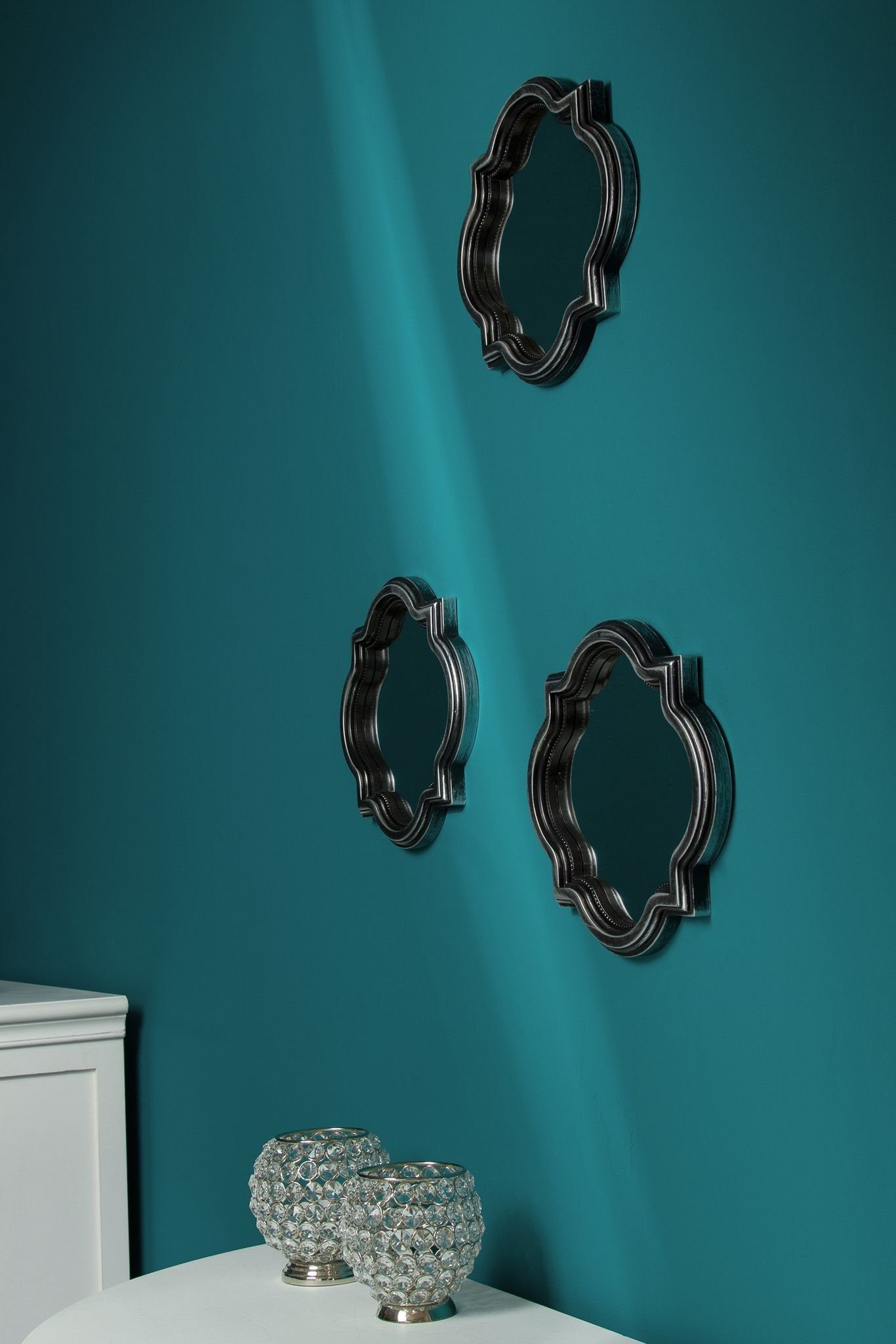 3er Set Wandspiegel Diamant Spiegel Wanddeko Badspiegel Flurspiegel Dekospiegel 