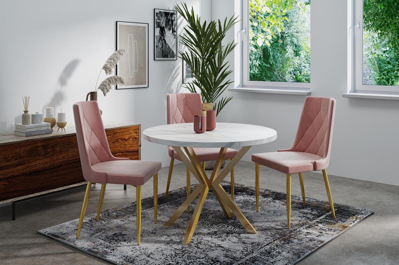 WFL GROUP Esstisch Flora, Gold Tisch günstig online kaufen