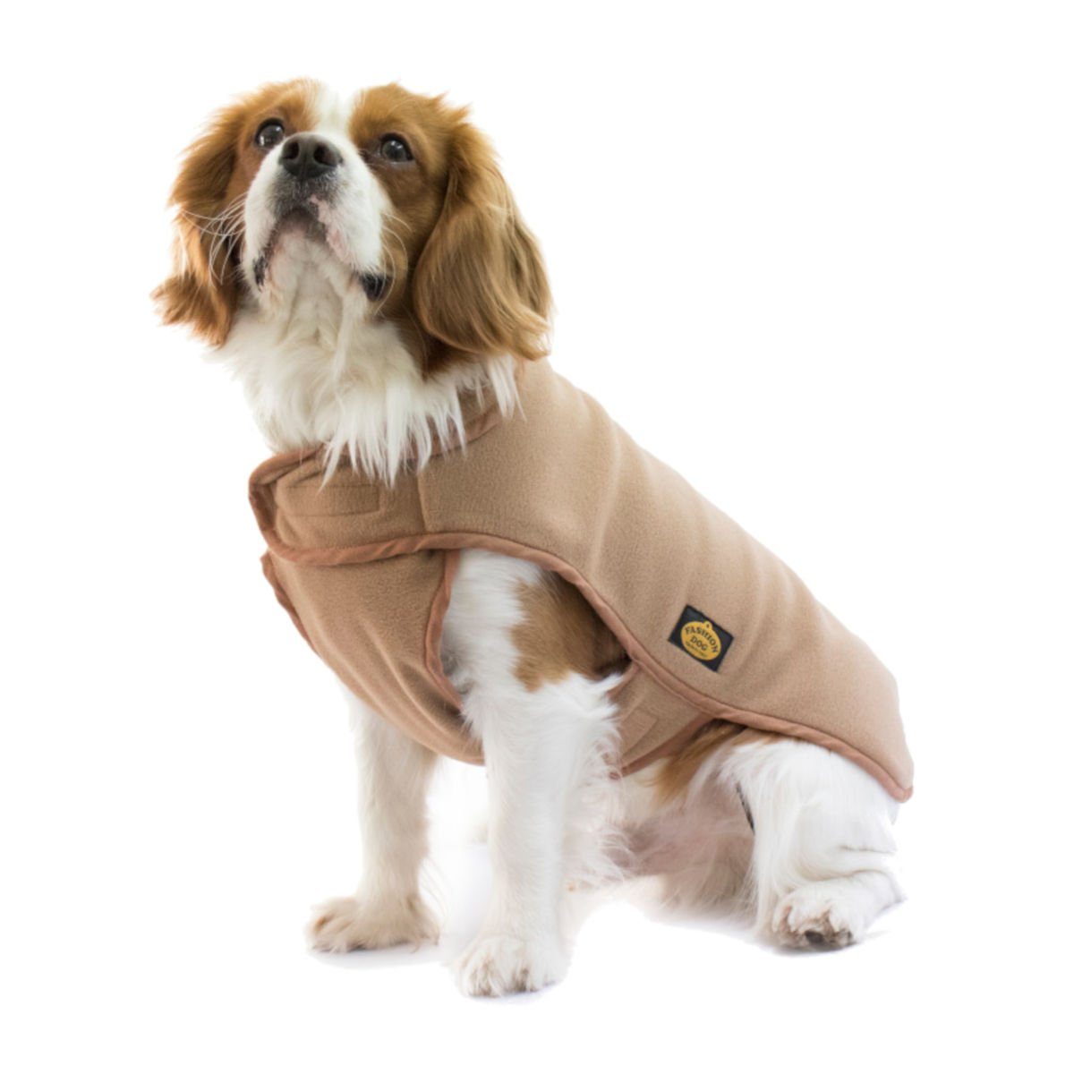 Fashion Dog Hundemantel Fleece-Hundemantel, Camel/Beige, 30 cm