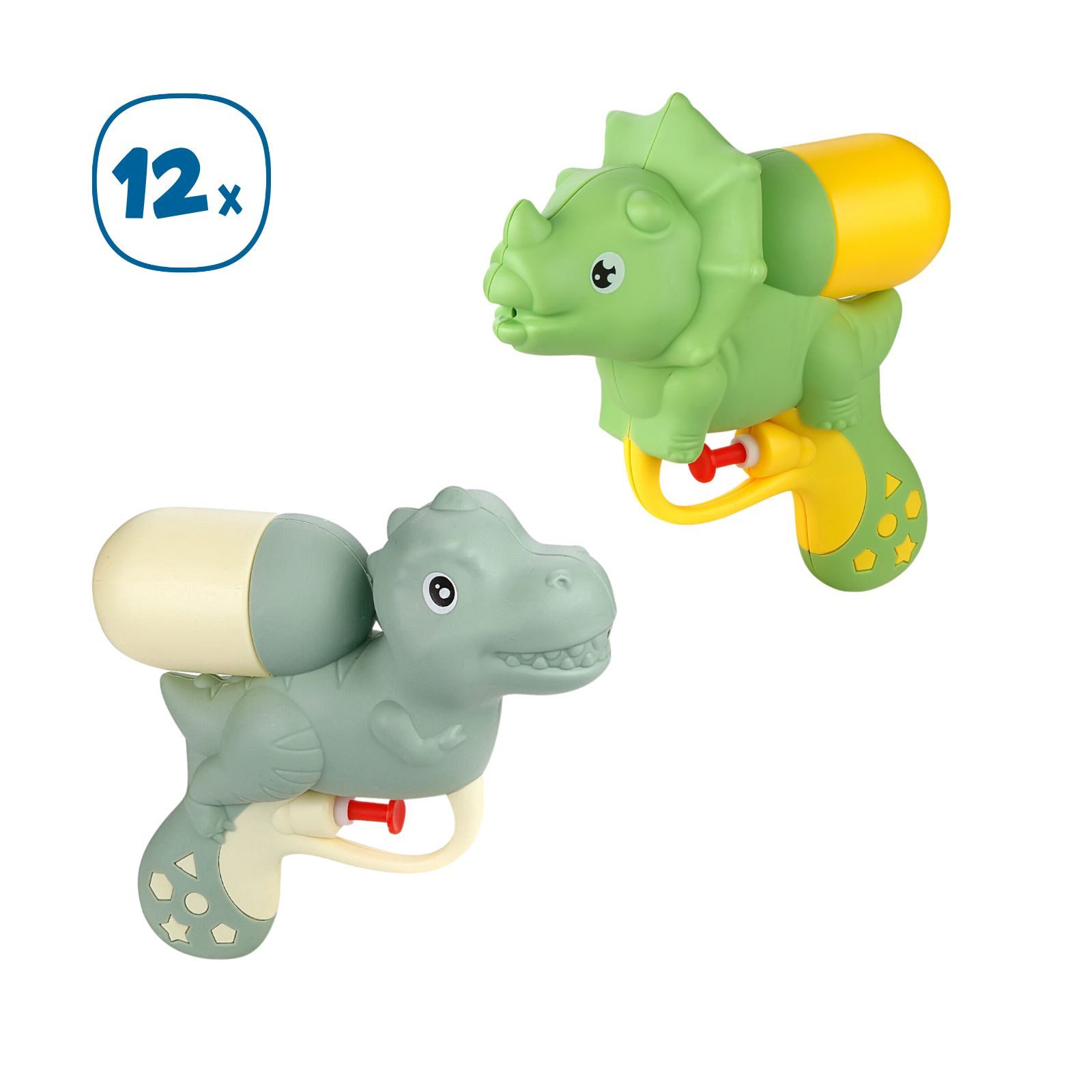alldoro Wasserpistole 12 Mini Wasserspritzen Dino, kleine Wasserspritzpistolen für Kinder, Ideal als kleines Geschenk oder Mitgebsel für den Kindergeburtstag