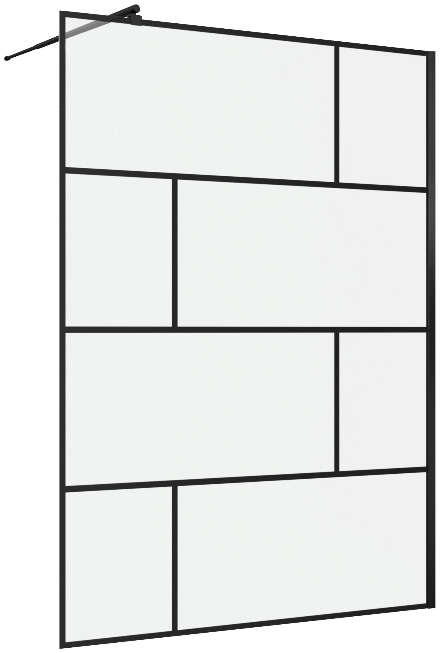 Marwell Walk-in-Dusche Bricks, Einscheibensicherheitsglas, (3 tlg), 90 x 195 cm, inkl. Haltestange für Wandmontage
