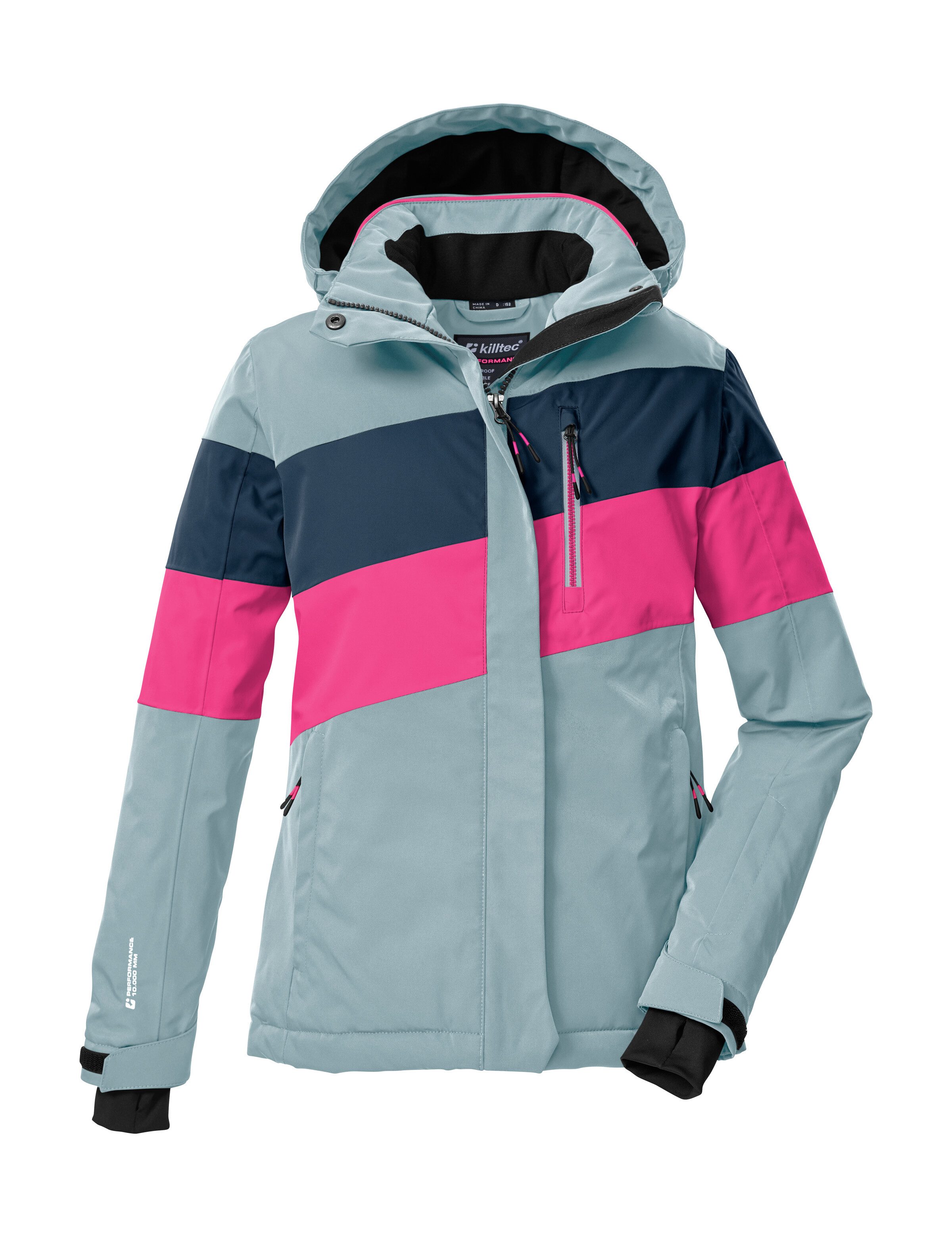 Killtec Skijacke KSW 197 GRLS SKI JCKT Wasserdicht, atmungsaktiv, verstellbare Kapuze, viele Taschen