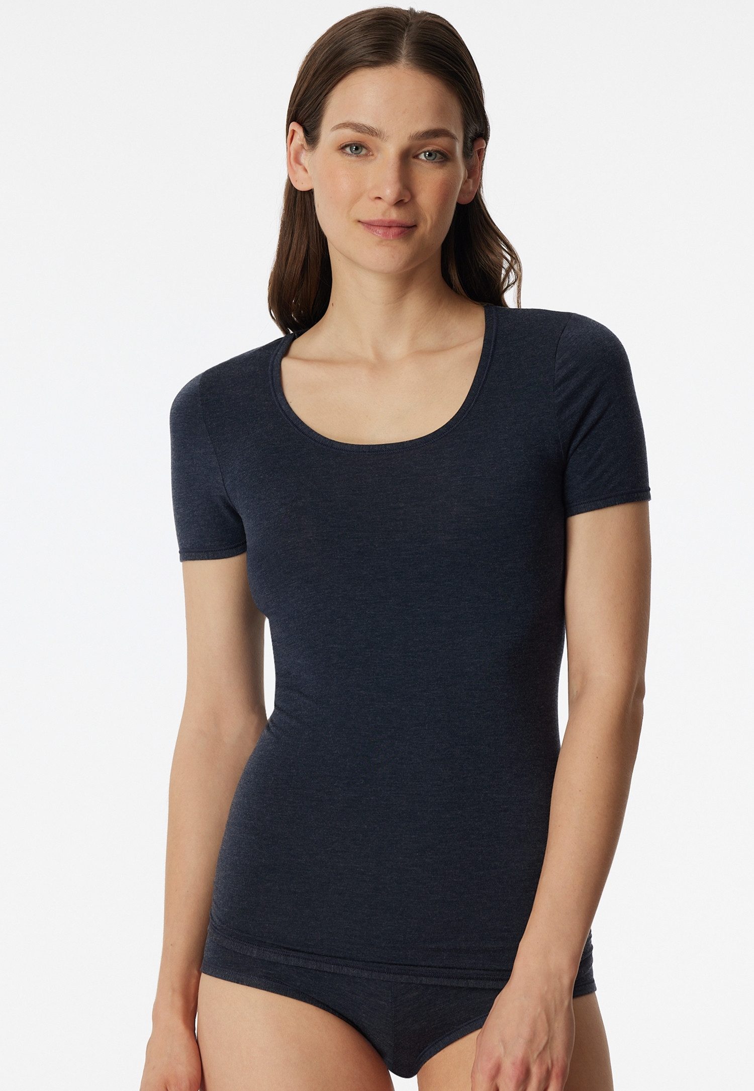 Schiesser Kurzarmshirt Personal Fit Rundhalsausschnitt, Single Jersey, ohne störende Seitennähte