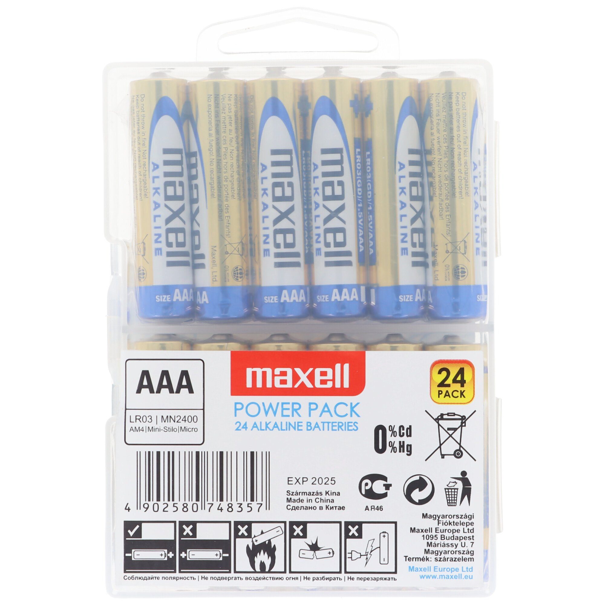 V) (1,5 24er AAA Batterie, Maxell Batterie LR im Batterien Marken Alkaline Micro Sparpack LR03