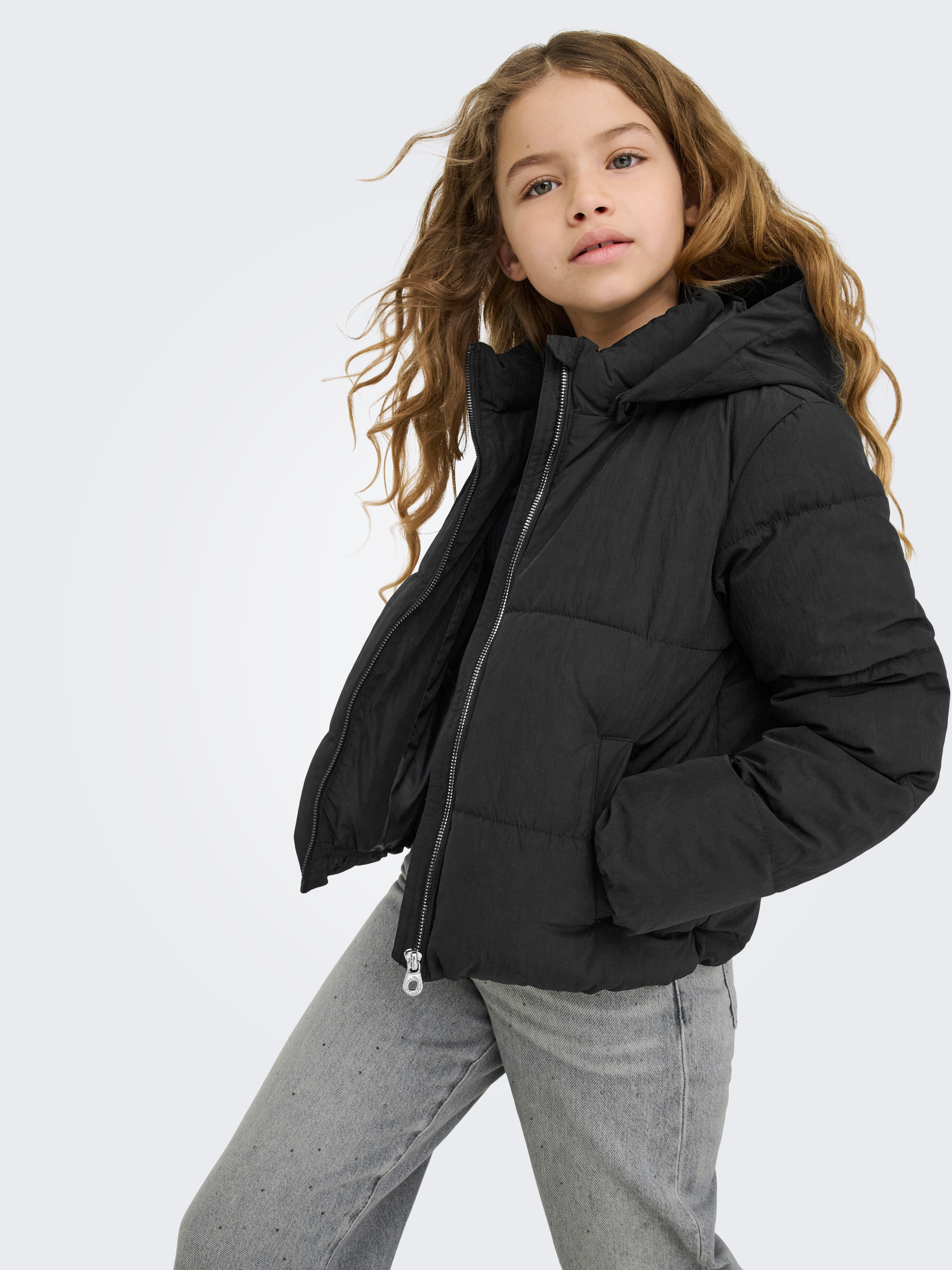 KIDS ONLY Steppjacke KOGDOLLY SHORT PUFFER JACKET OTW mit abnehmbarer Kapuze