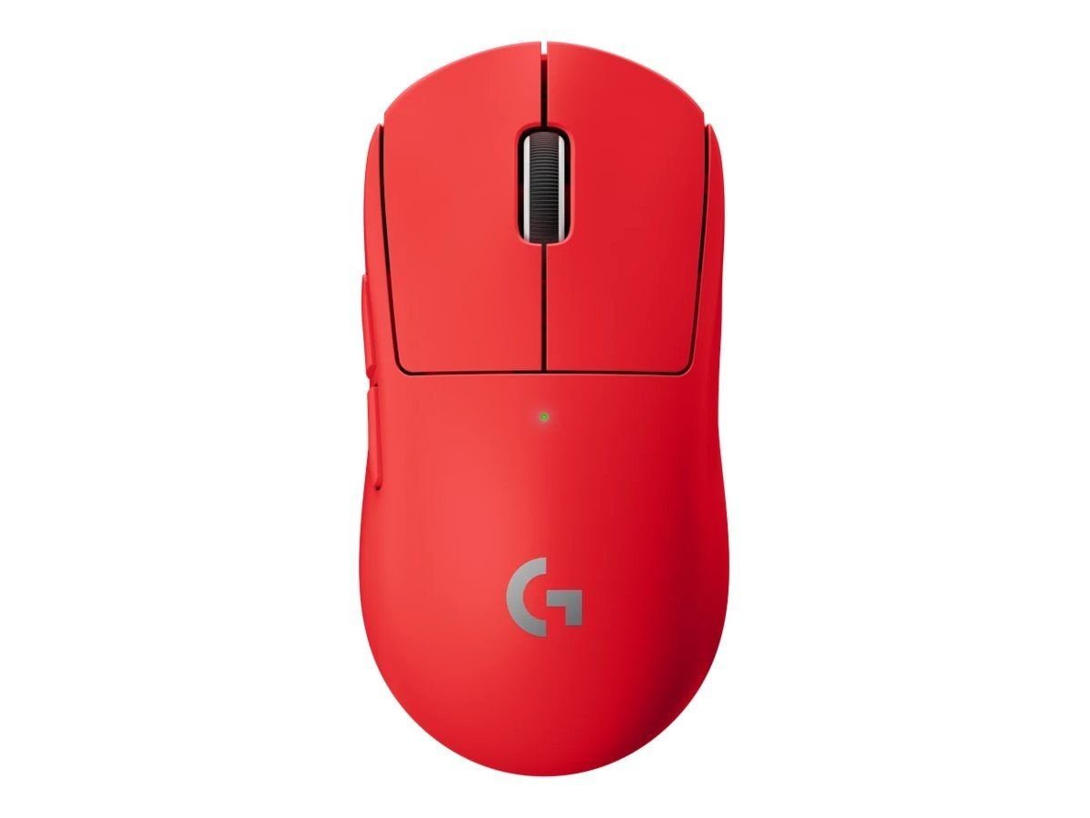 Logitech Superlight Gaming-Maus Kabellos, PRO optisch, Rot 5 X Tasten 25400DPI,