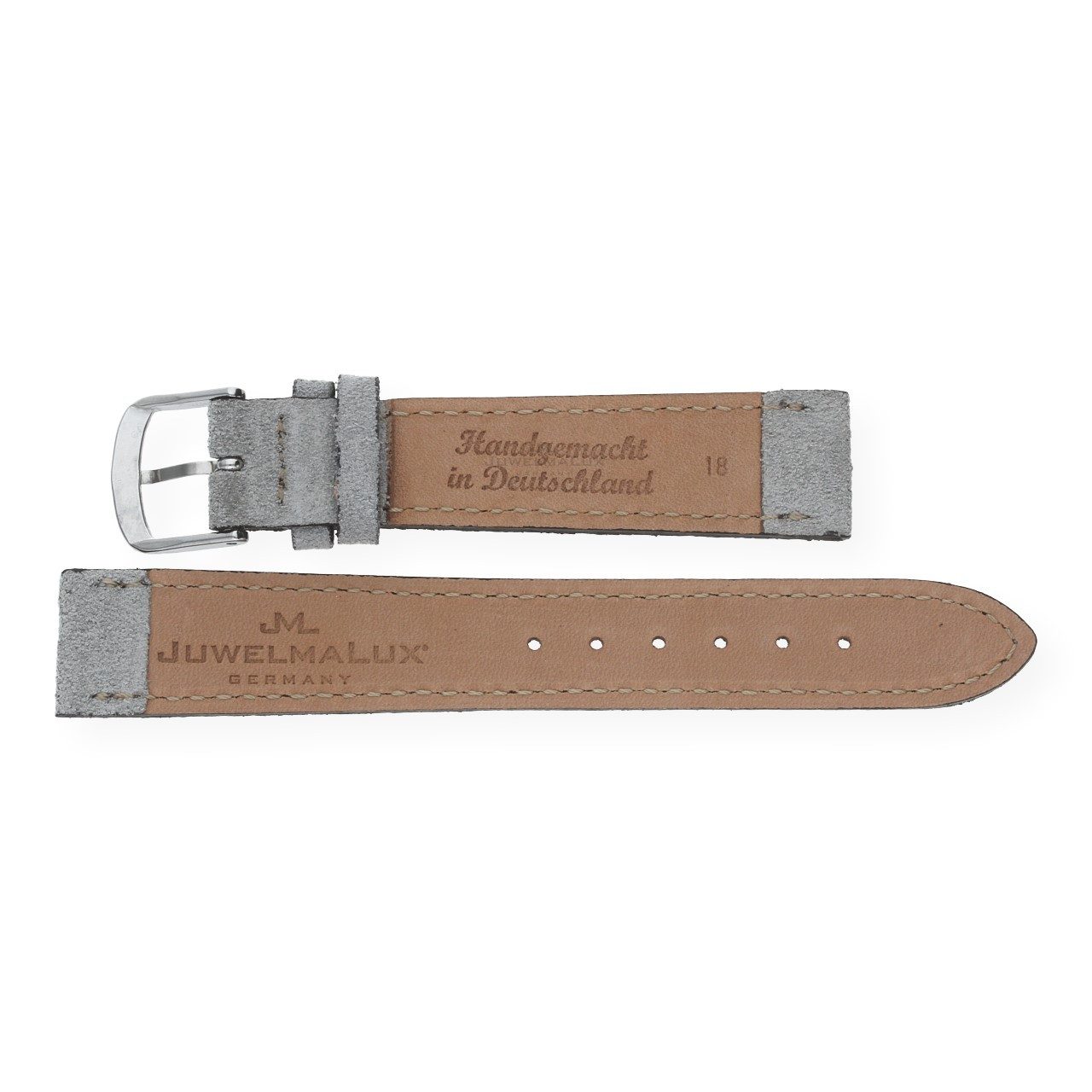 JuwelmaLux Uhrenarmband JuwelmaLux Uhrenband Veloursleder grau JL38-10-0058