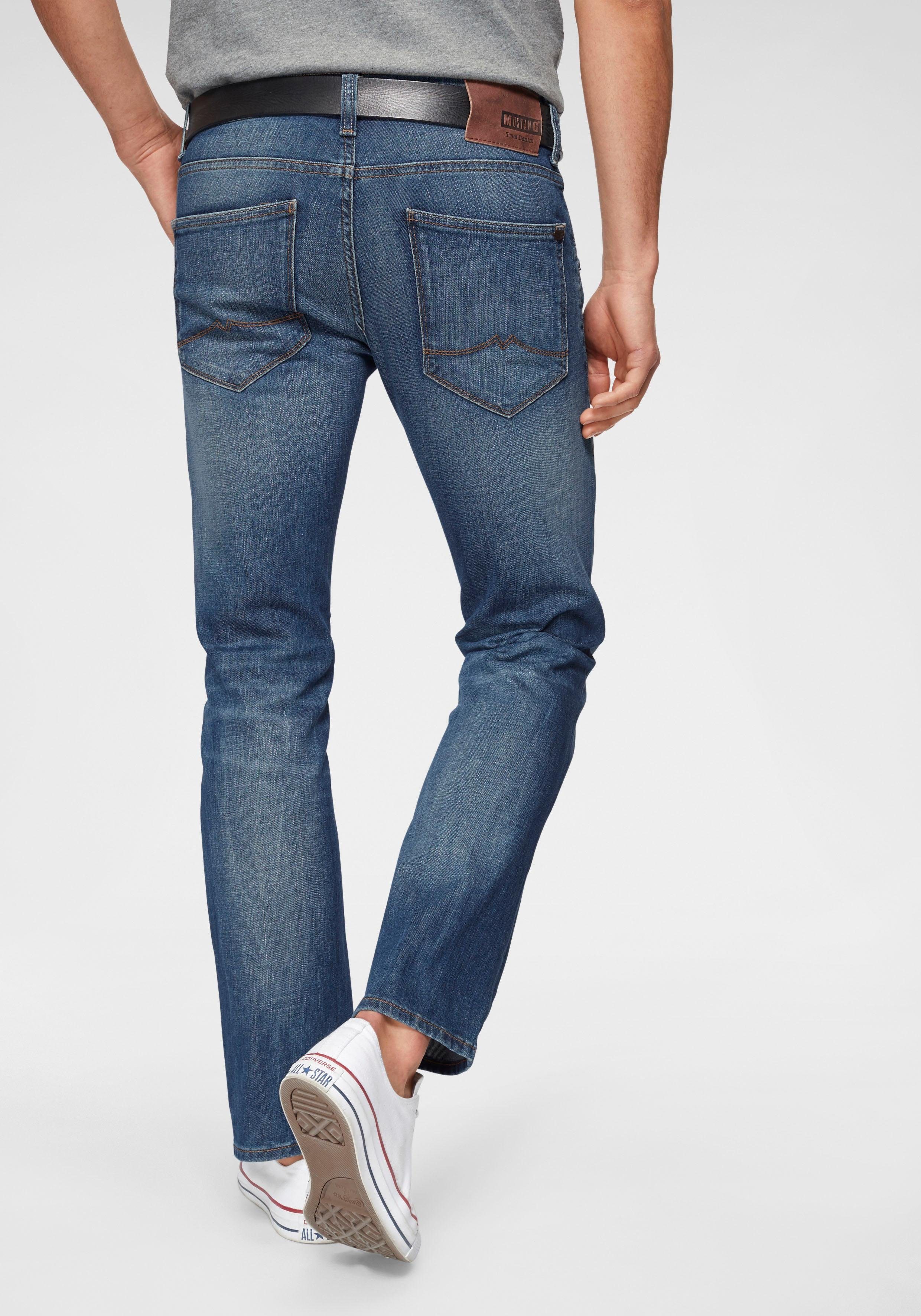in 5-Pocket-Form Straight-Jeans STYLE MUSTANG light-scratched-used MICHIGAN STRAIGHT