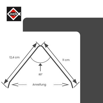 INEFA Dachrinne Firstblech, 80° Winkel, 200cm. 1 Stück, Alublechf für First an Dach, Dachrinnen Zubehör, Made in Germany